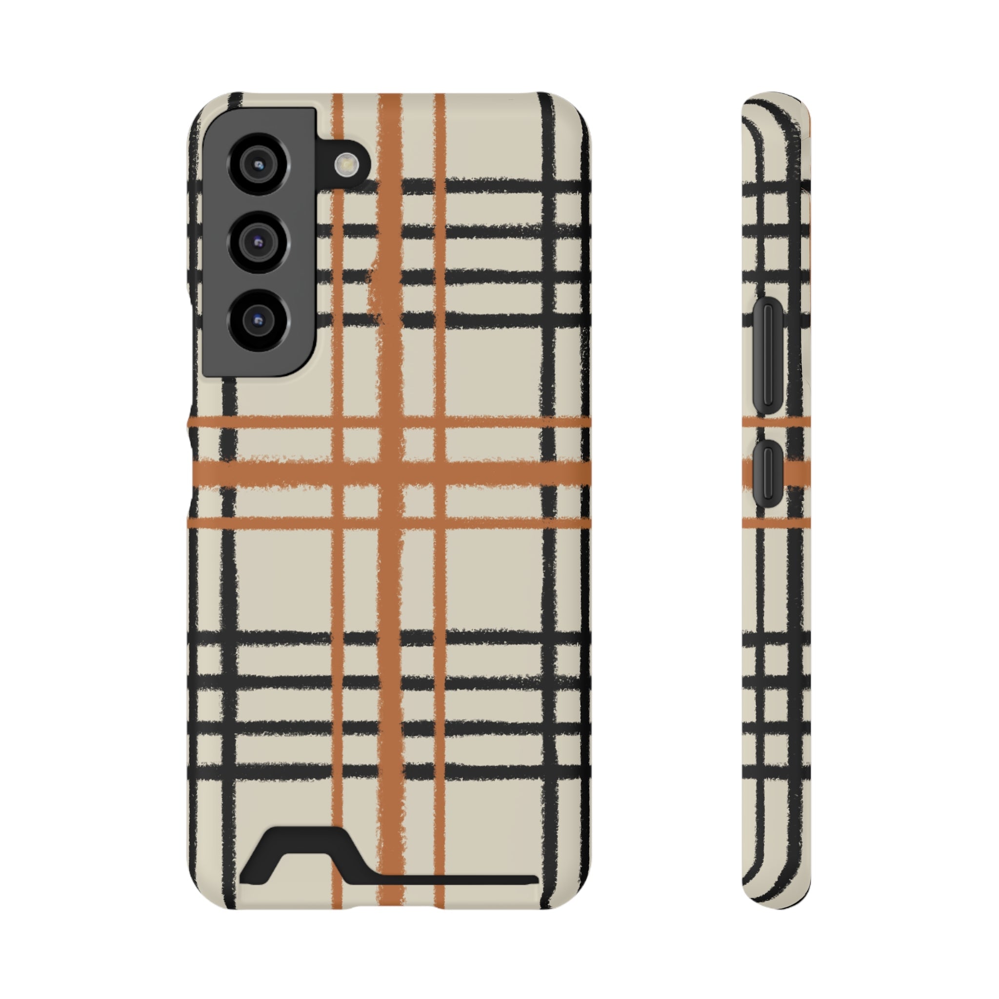 Black and Brown Plaid Phone Case, Artsulli - Art is Long, Life is Short, Phone Case, Size, Samsung Galaxy S22, Surface, Matte, Shape, With gift packaging, 23524030891058996998