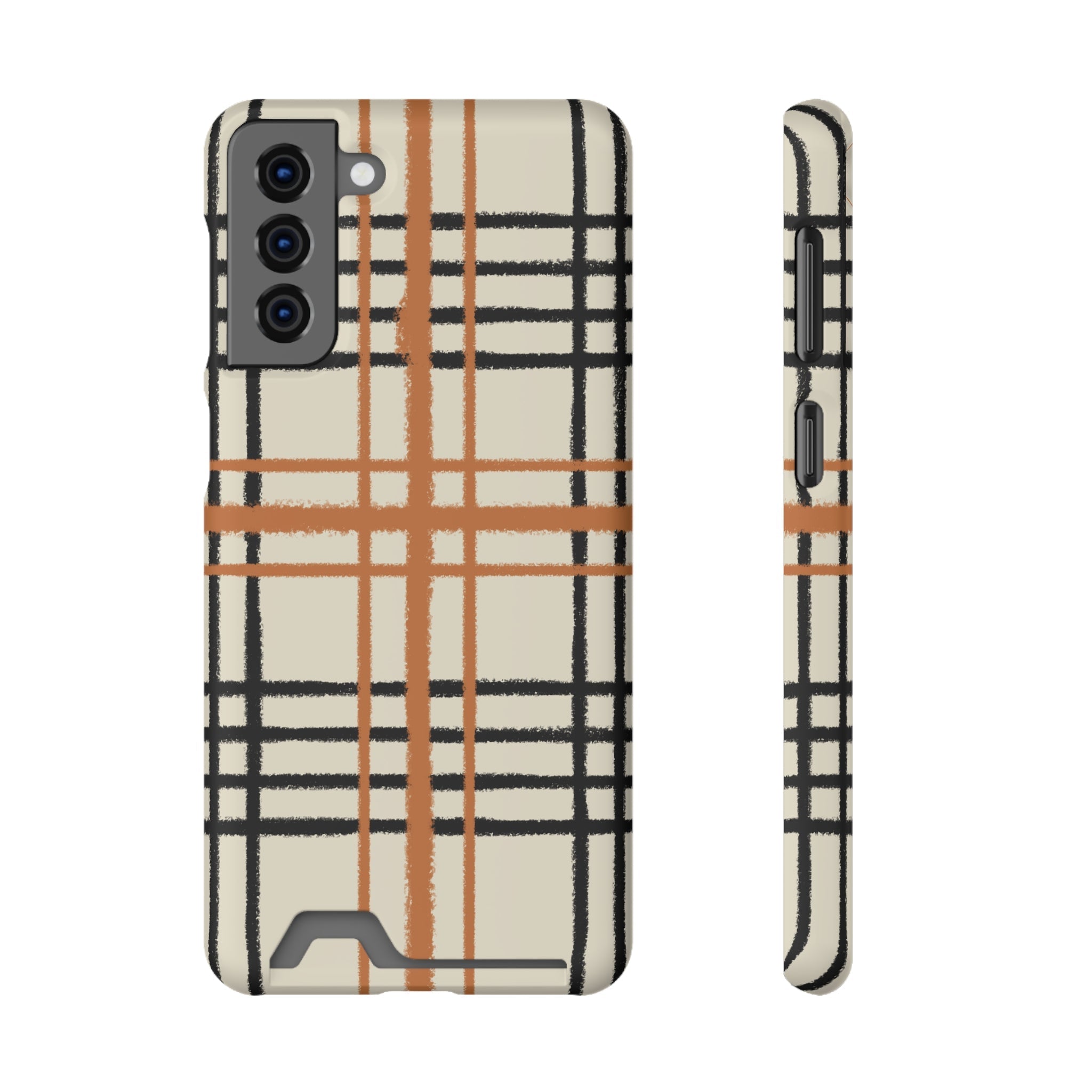Black and Brown Plaid Phone Case, Artsulli - Art is Long, Life is Short, Phone Case, Size, Samsung Galaxy S21 Plus, Surface, Matte, Shape, With gift packaging, 25264066465821854222