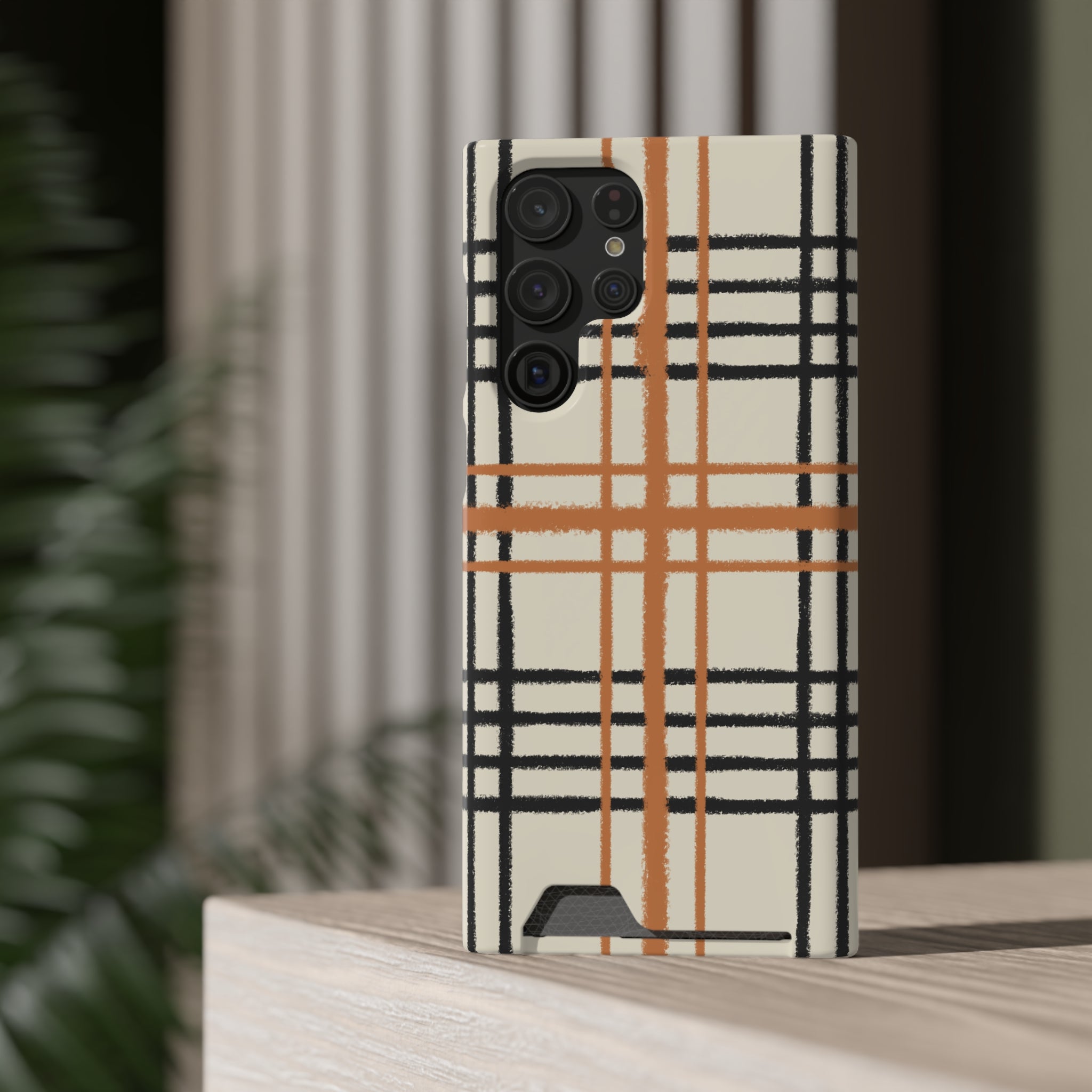 Black and Brown Plaid Phone Case, Artsulli - Art is Long, Life is Short, Phone Case, , , , , , ,