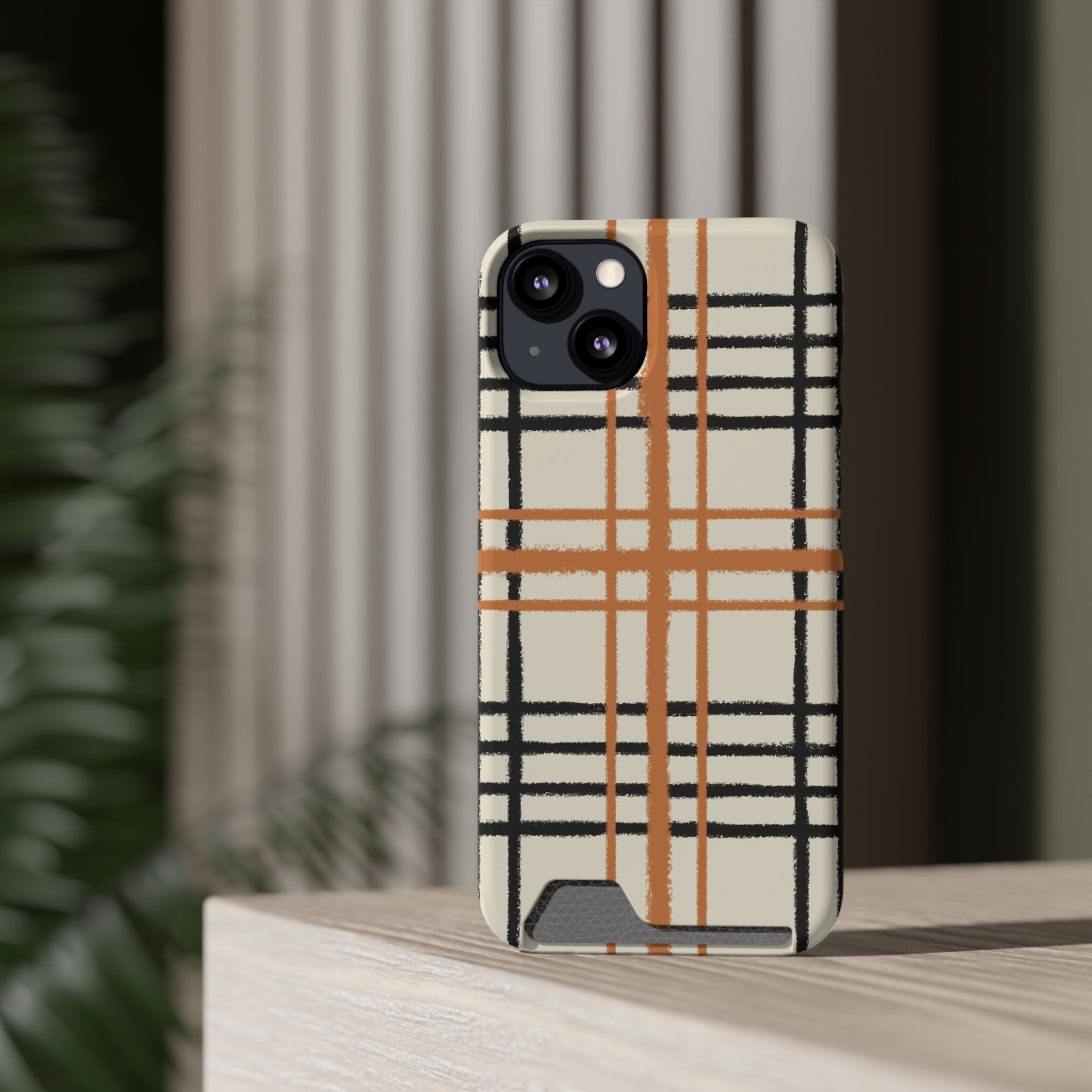 Black and Brown Plaid Phone Case, Artsulli - Art is Long, Life is Short, Phone Case, , , , , , ,