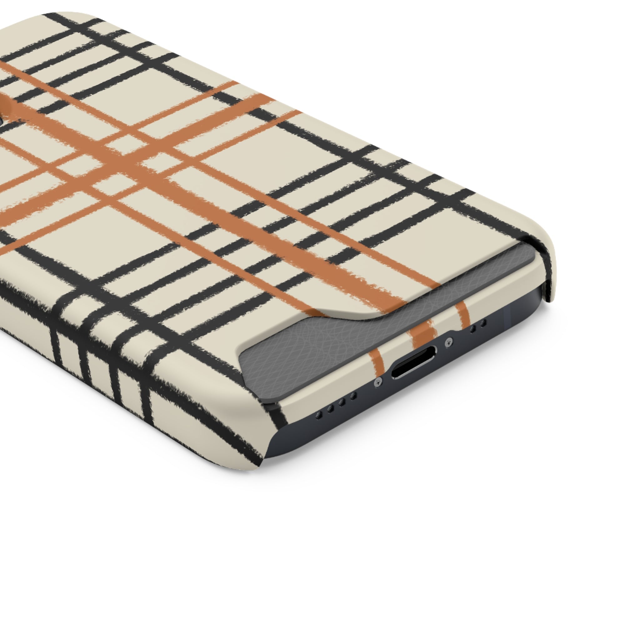 Black and Brown Plaid Phone Case, Artsulli - Art is Long, Life is Short, Phone Case, , , , , , ,