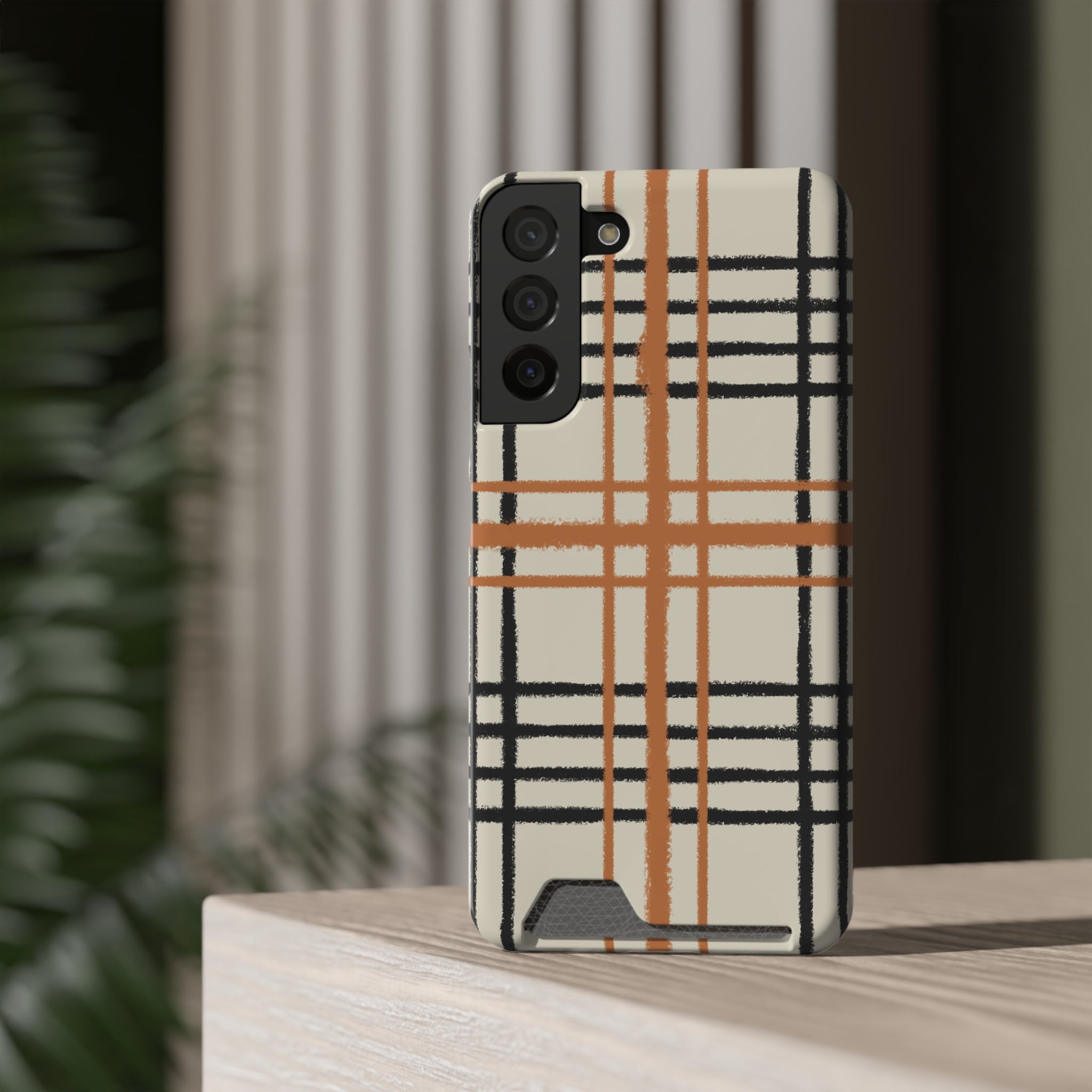 Black and Brown Plaid Phone Case, Artsulli - Art is Long, Life is Short, Phone Case, , , , , , ,
