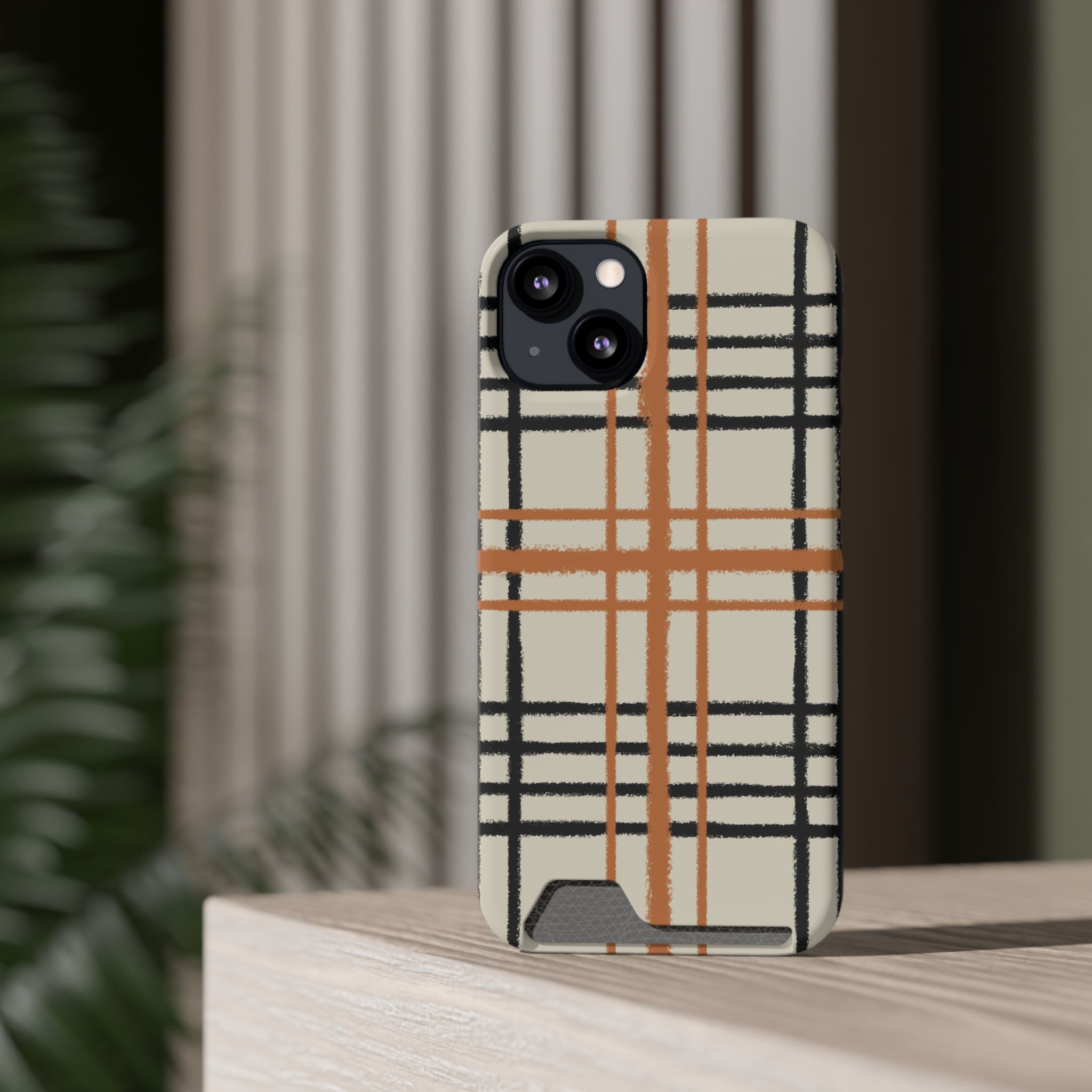 Black and Brown Plaid Phone Case, Artsulli - Art is Long, Life is Short, Phone Case, , , , , , ,