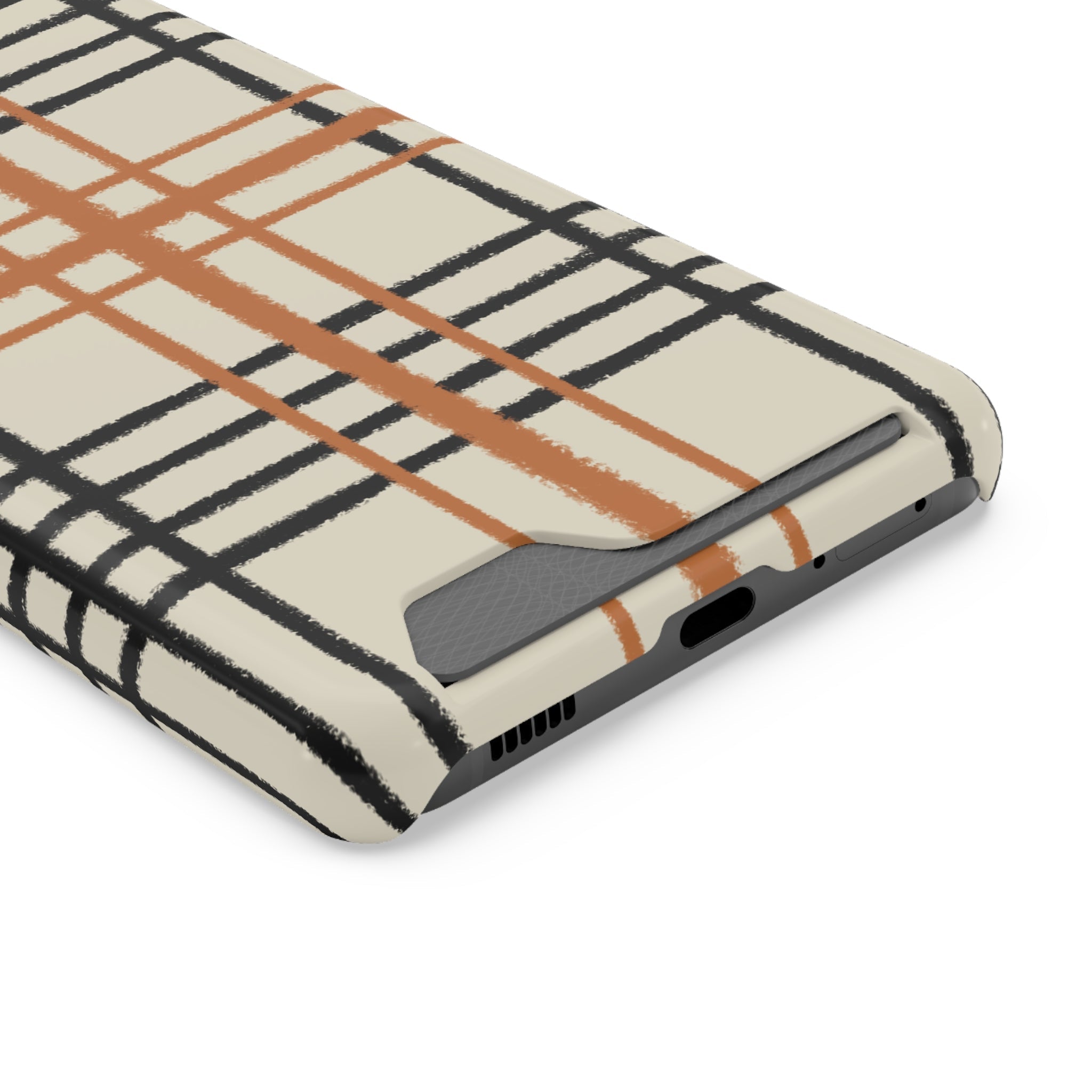 Black and Brown Plaid Phone Case, Artsulli - Art is Long, Life is Short, Phone Case, , , , , , ,