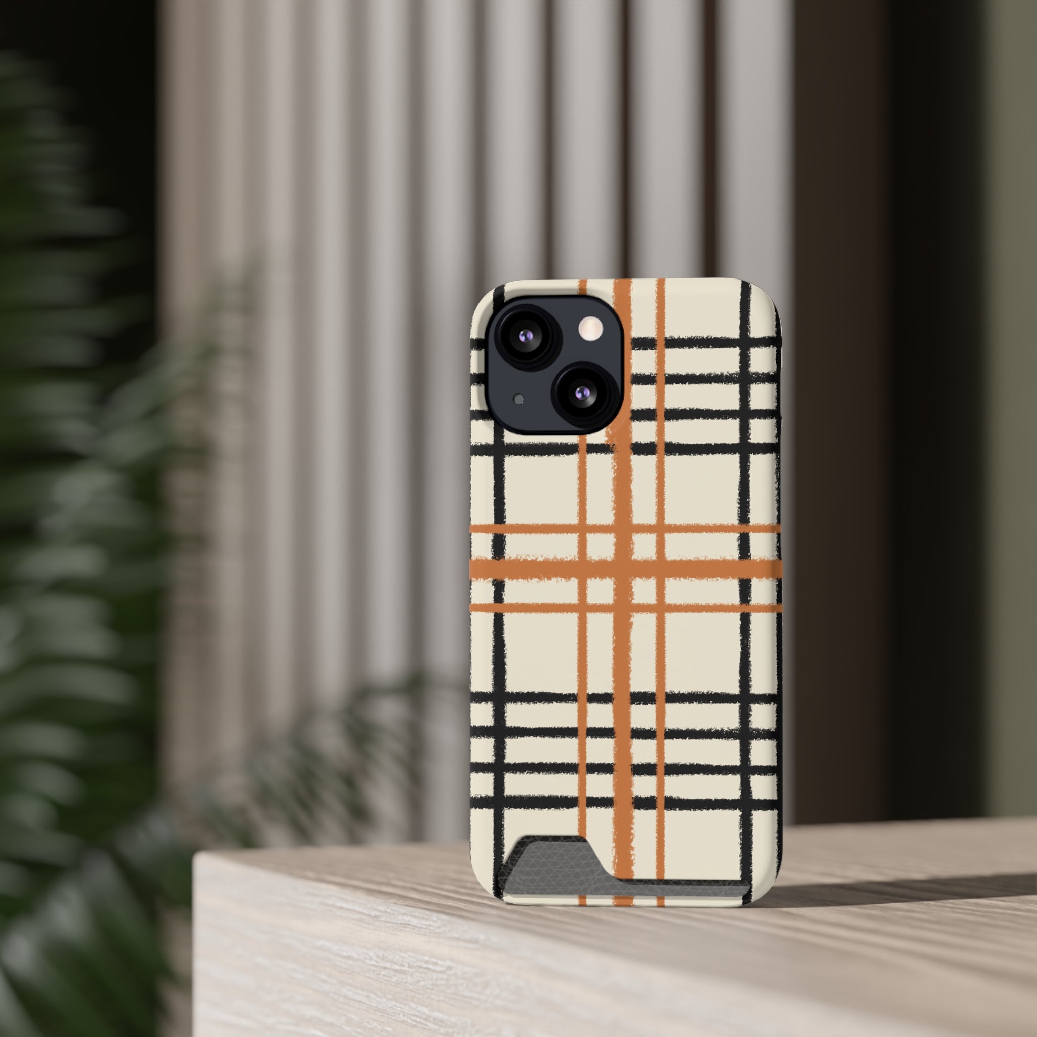 Black and Brown Plaid Phone Case, Artsulli - Art is Long, Life is Short, Phone Case, , , , , , ,