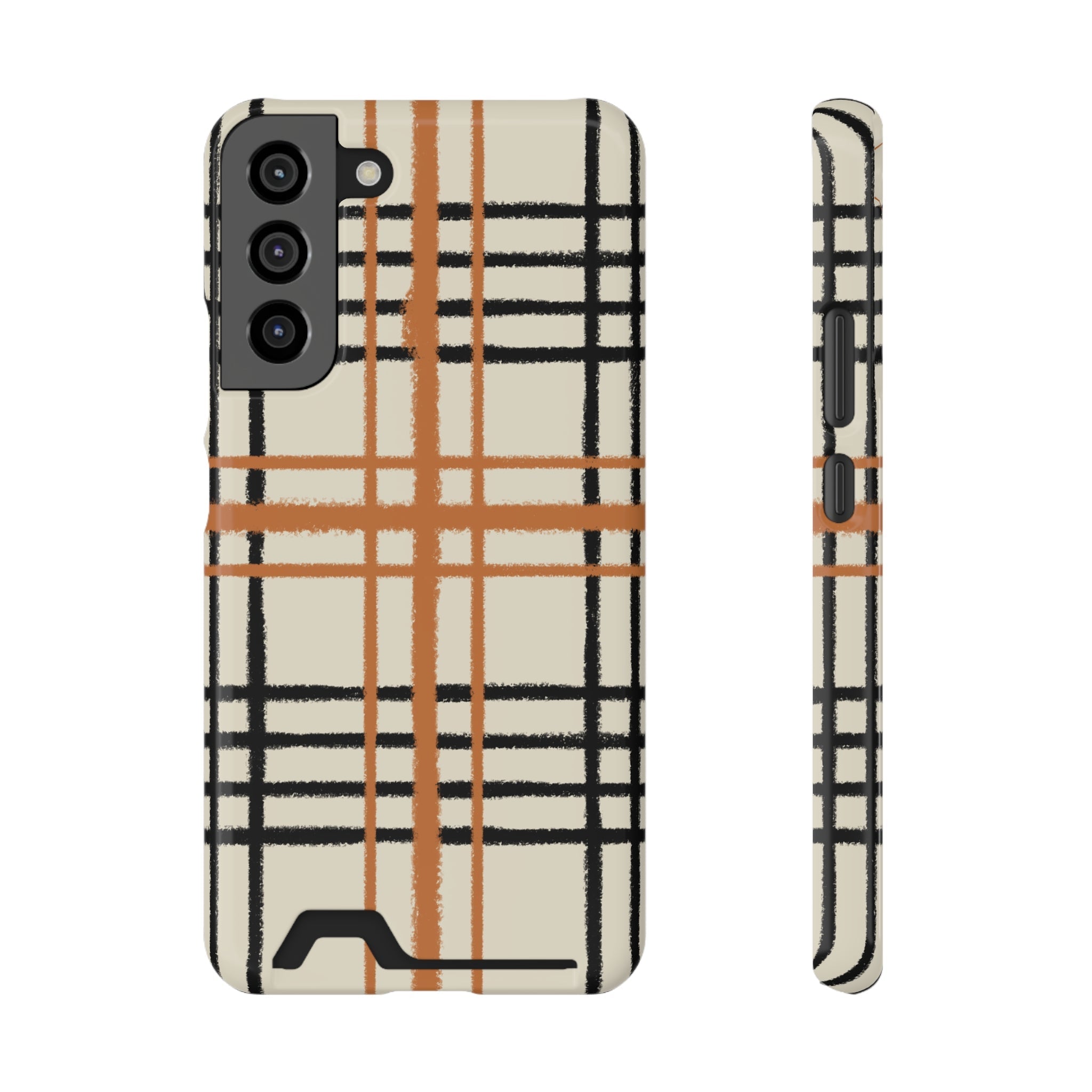 Black and Brown Plaid Phone Case, Artsulli - Art is Long, Life is Short, Phone Case, Size, Samsung Galaxy S22 Plus, Surface, Glossy, Shape, Without gift packaging, 50063311995096487316