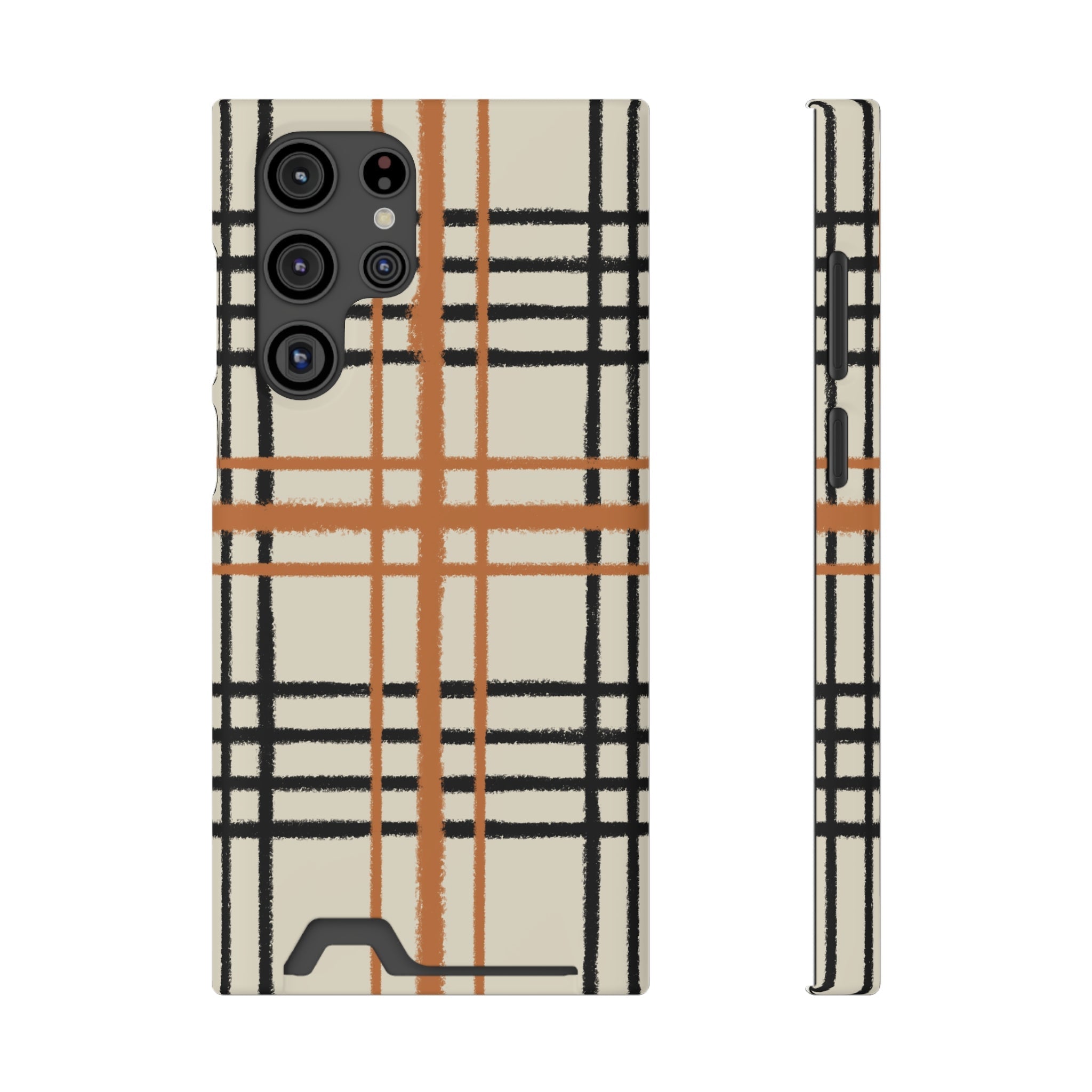 Black and Brown Plaid Phone Case, Artsulli - Art is Long, Life is Short, Phone Case, Size, Samsung Galaxy S22 Ultra, Surface, Matte, Shape, With gift packaging, 87820857261661632635