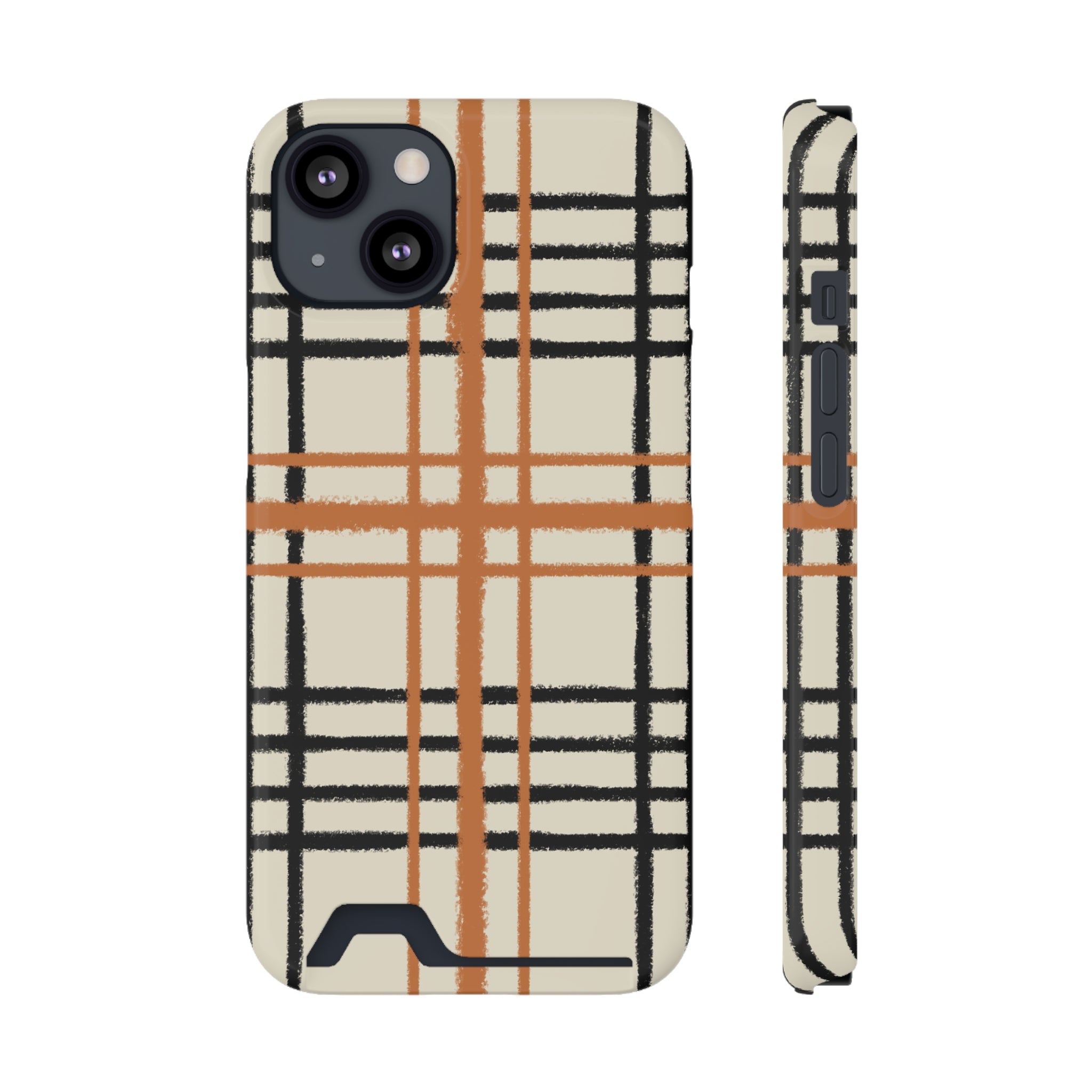 Black and Brown Plaid Phone Case, Artsulli - Art is Long, Life is Short, Phone Case, Size, iPhone 13, Surface, Glossy, Shape, With gift packaging, 92422109510931463828