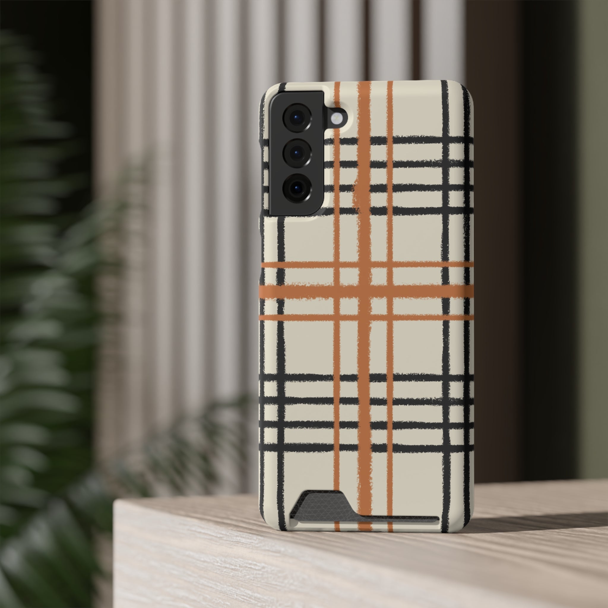 Black and Brown Plaid Phone Case, Artsulli - Art is Long, Life is Short, Phone Case, , , , , , ,