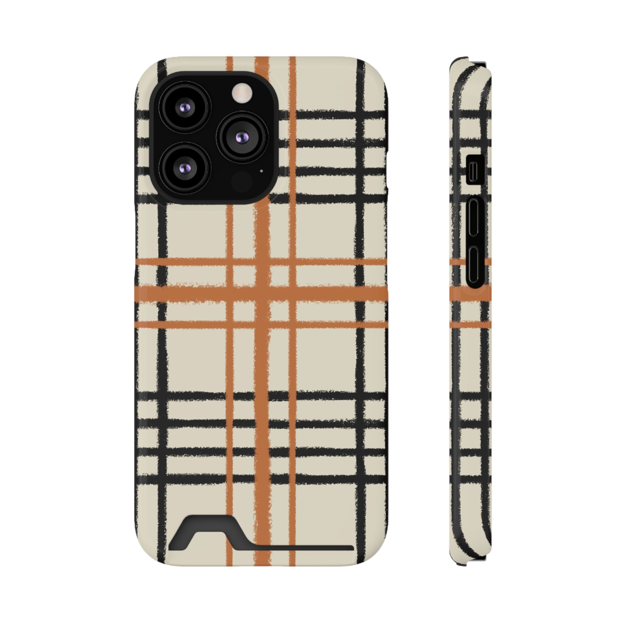 Black and Brown Plaid Phone Case, Artsulli - Art is Long, Life is Short, Phone Case, Size, iPhone 13 Pro, Surface, Glossy, Shape, Without gift packaging, 12355723286671368826