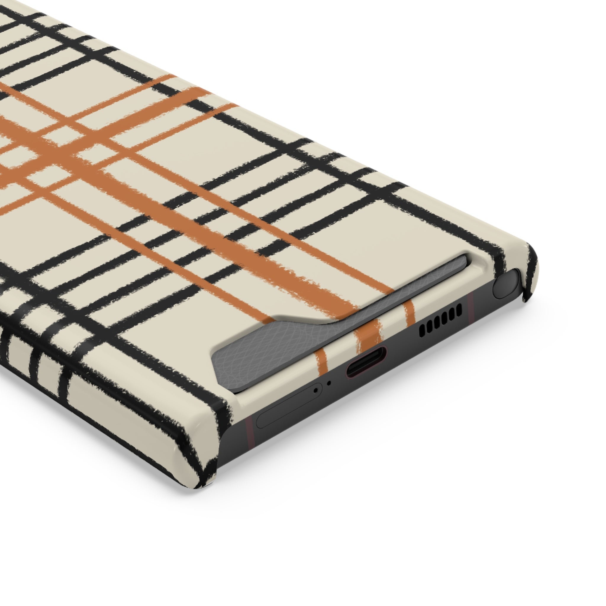 Black and Brown Plaid Phone Case, Artsulli - Art is Long, Life is Short, Phone Case, , , , , , ,