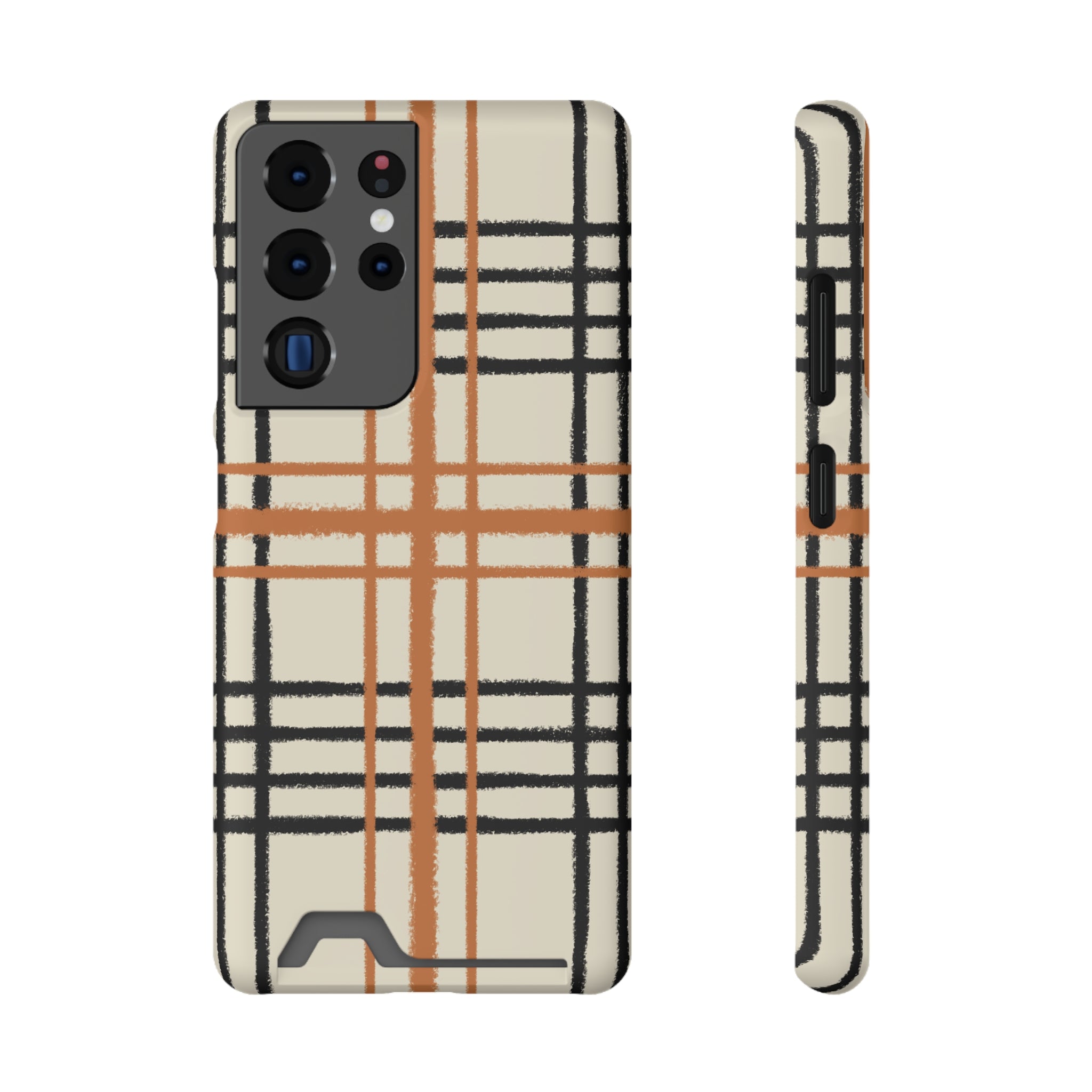 Black and Brown Plaid Phone Case, Artsulli - Art is Long, Life is Short, Phone Case, Size, Samsung Galaxy S21 Ultra, Surface, Matte, Shape, With gift packaging, 23828641533795232088