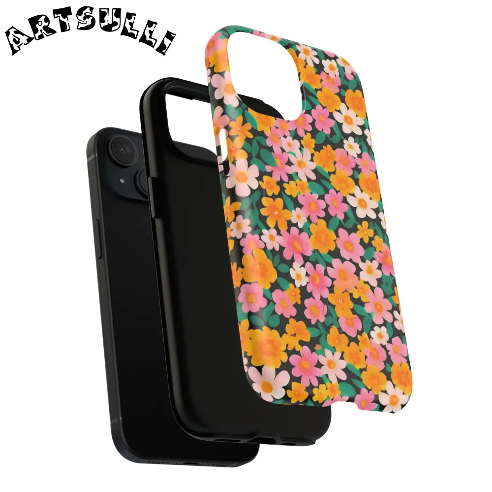 Black Floral MagSafe iPhone Case, Artsulli - Art is Long, Life is Short, Phone Case, , , , , , ,