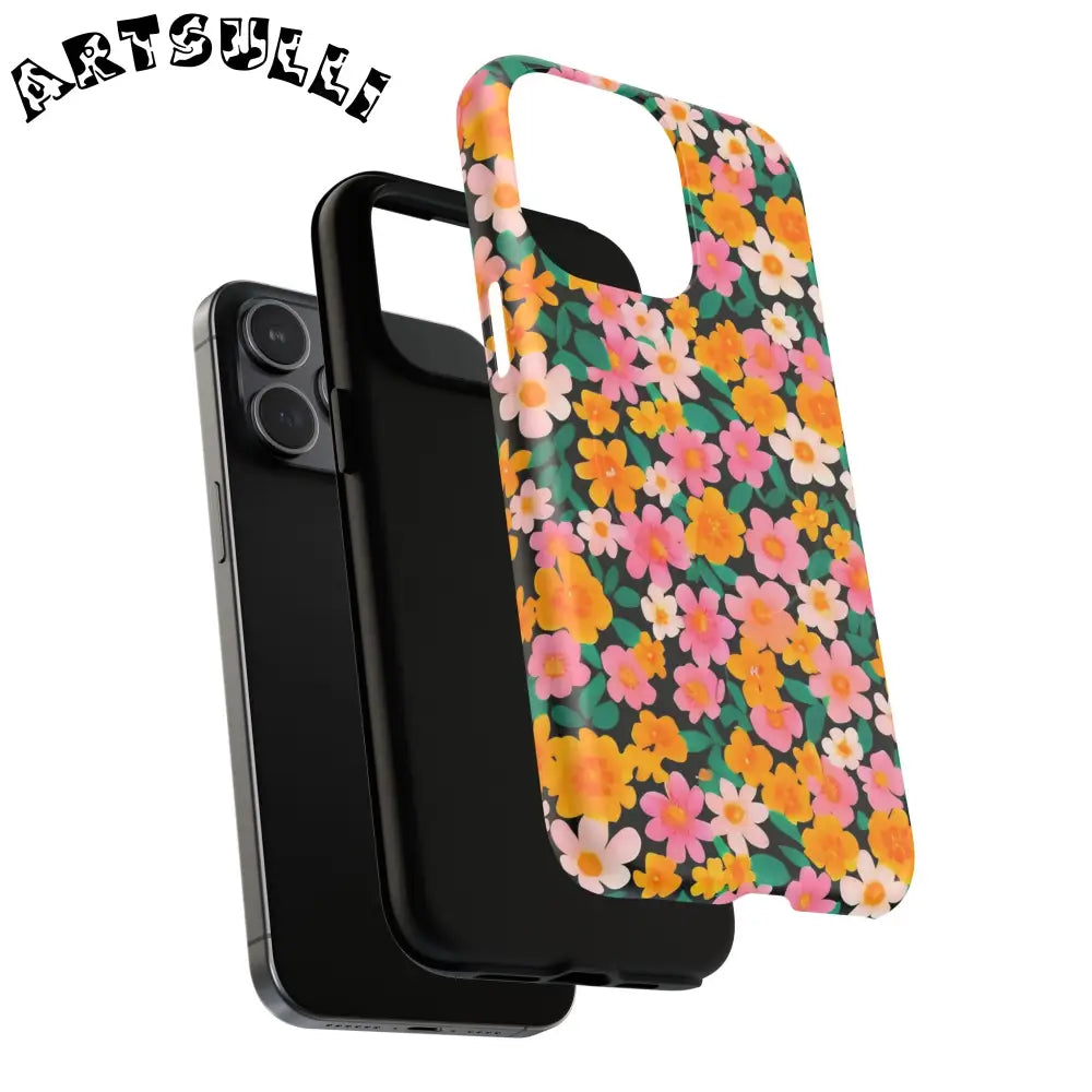 Black Floral MagSafe iPhone Case, Artsulli - Art is Long, Life is Short, Phone Case, , , , , , ,