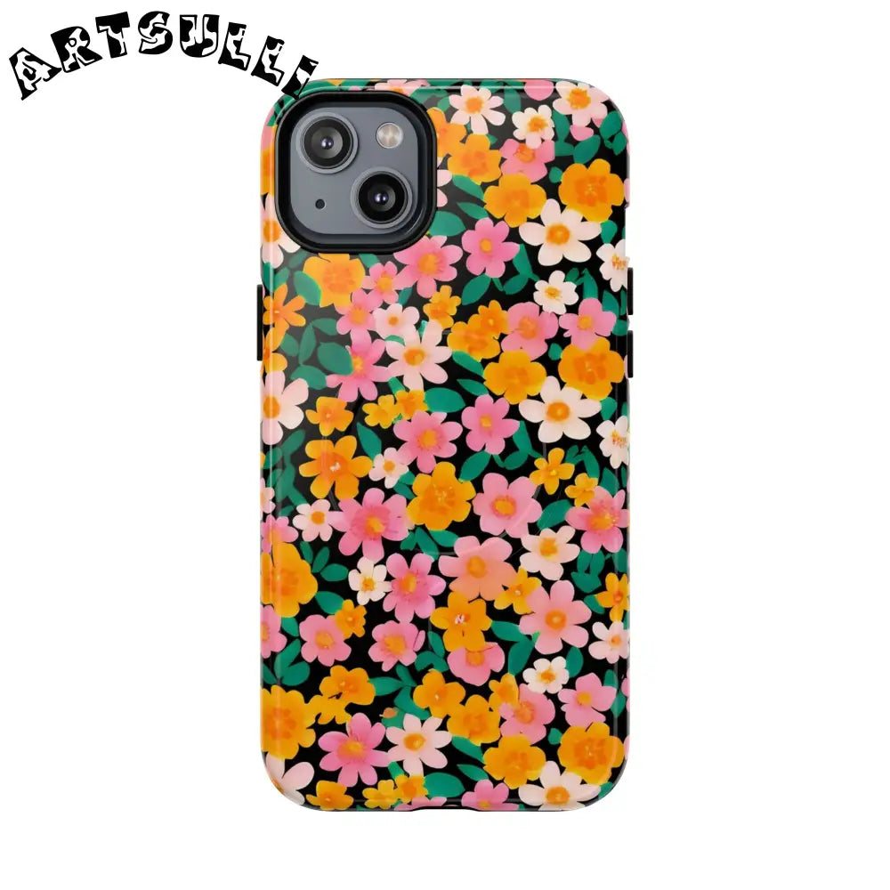 Black Floral MagSafe iPhone Case, Artsulli - Art is Long, Life is Short, Phone Case, Size, iPhone 14 Plus, Surface, Glossy, , , 13898033769669978059
