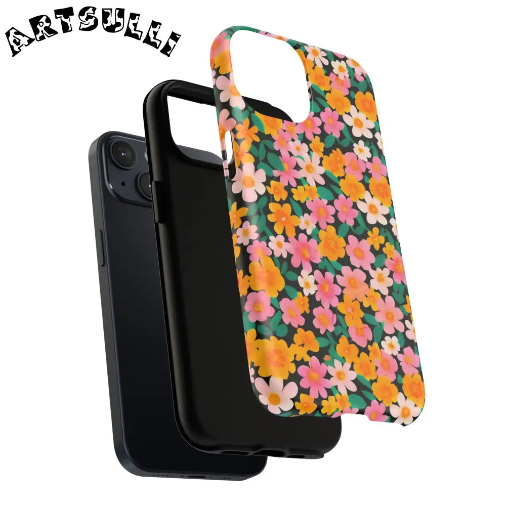 Black Floral MagSafe iPhone Case, Artsulli - Art is Long, Life is Short, Phone Case, , , , , , ,
