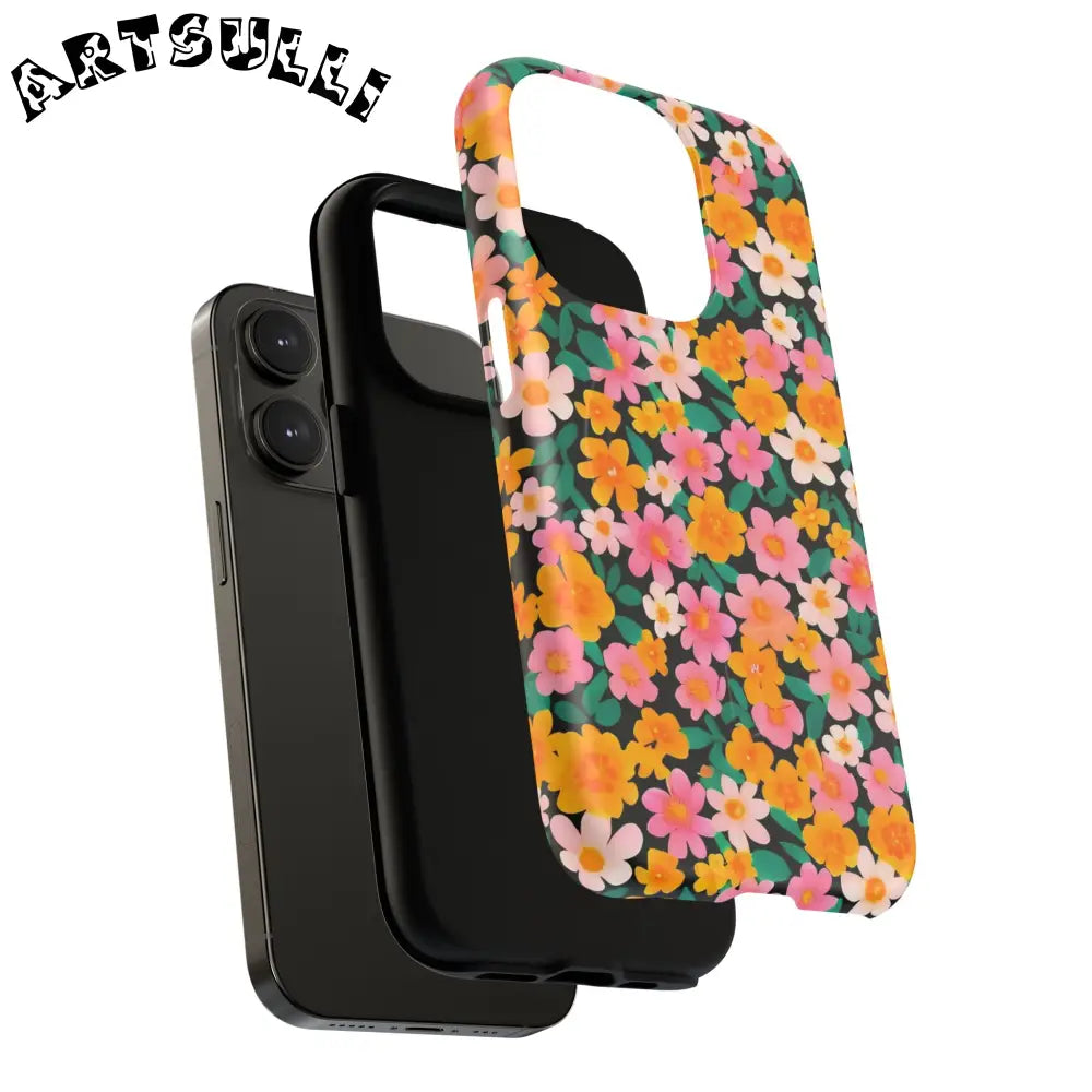 Black Floral MagSafe iPhone Case, Artsulli - Art is Long, Life is Short, Phone Case, , , , , , ,