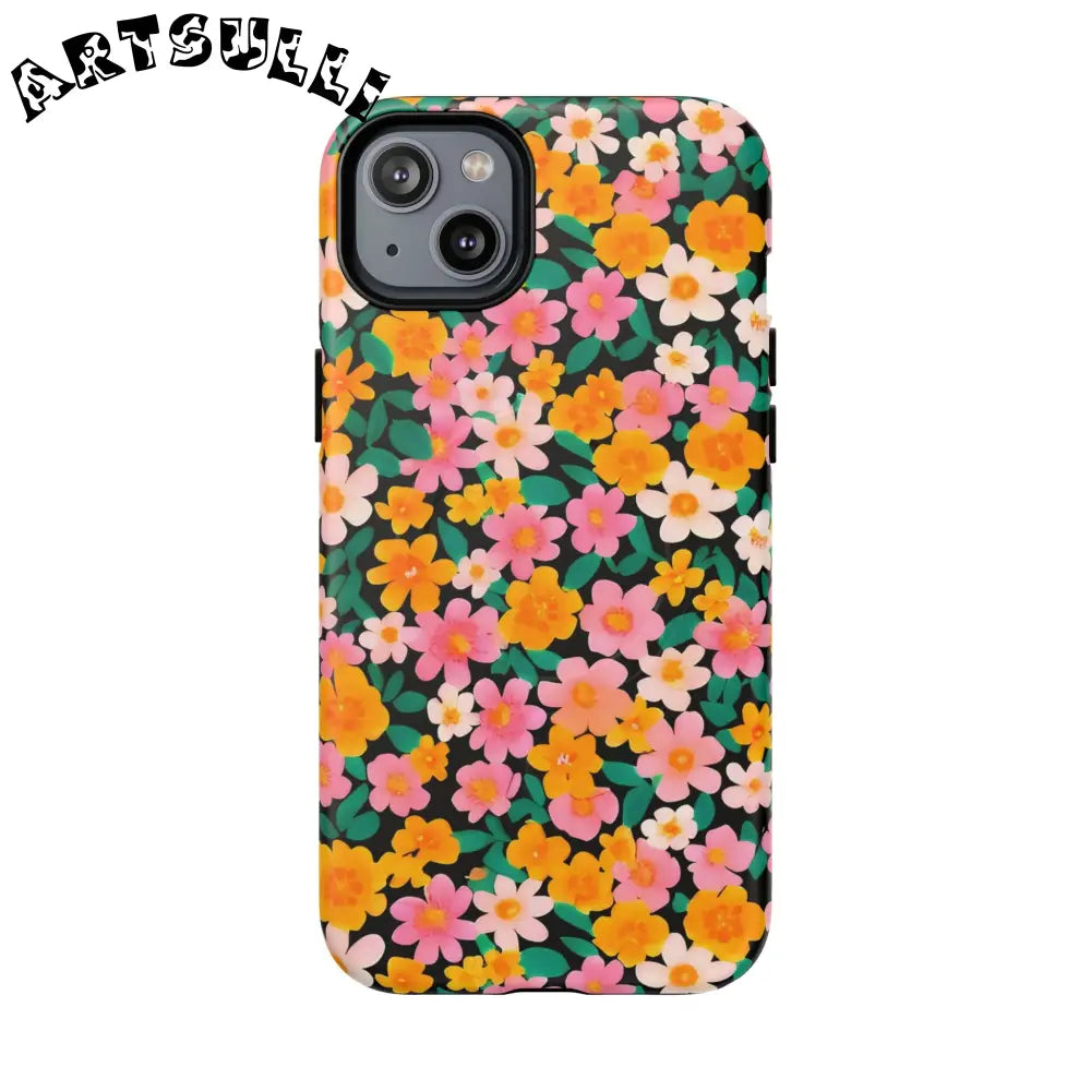 Black Floral MagSafe iPhone Case, Artsulli - Art is Long, Life is Short, Phone Case, Size, iPhone 14 Plus, Surface, Matte, , , 21884941805700285124