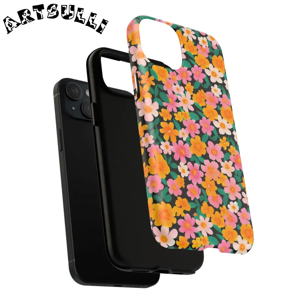 Black Floral MagSafe iPhone Case, Artsulli - Art is Long, Life is Short, Phone Case, , , , , , ,