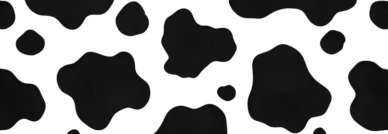 Black and white cow print fabric.