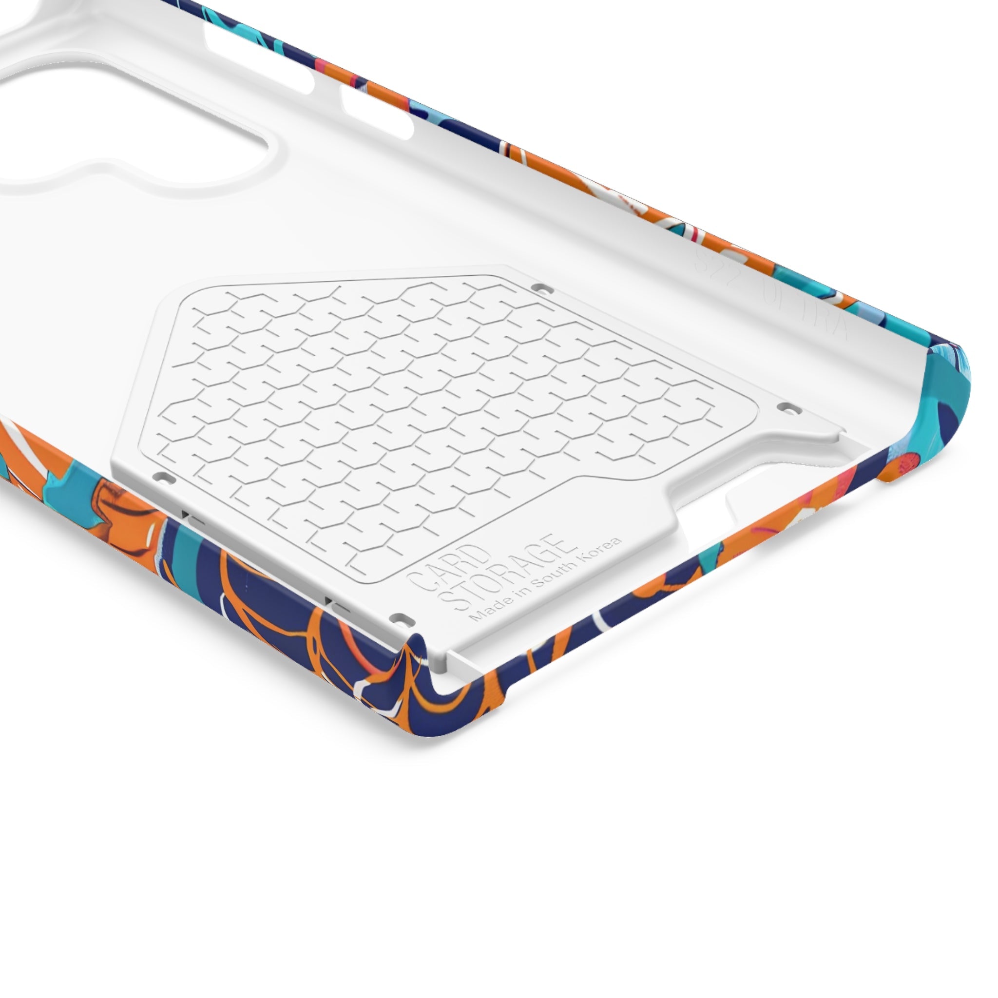 Blue and Orange Floral Skull Card Case, Artsulli - Art is Long, Life is Short, Phone Case, , , , , , ,