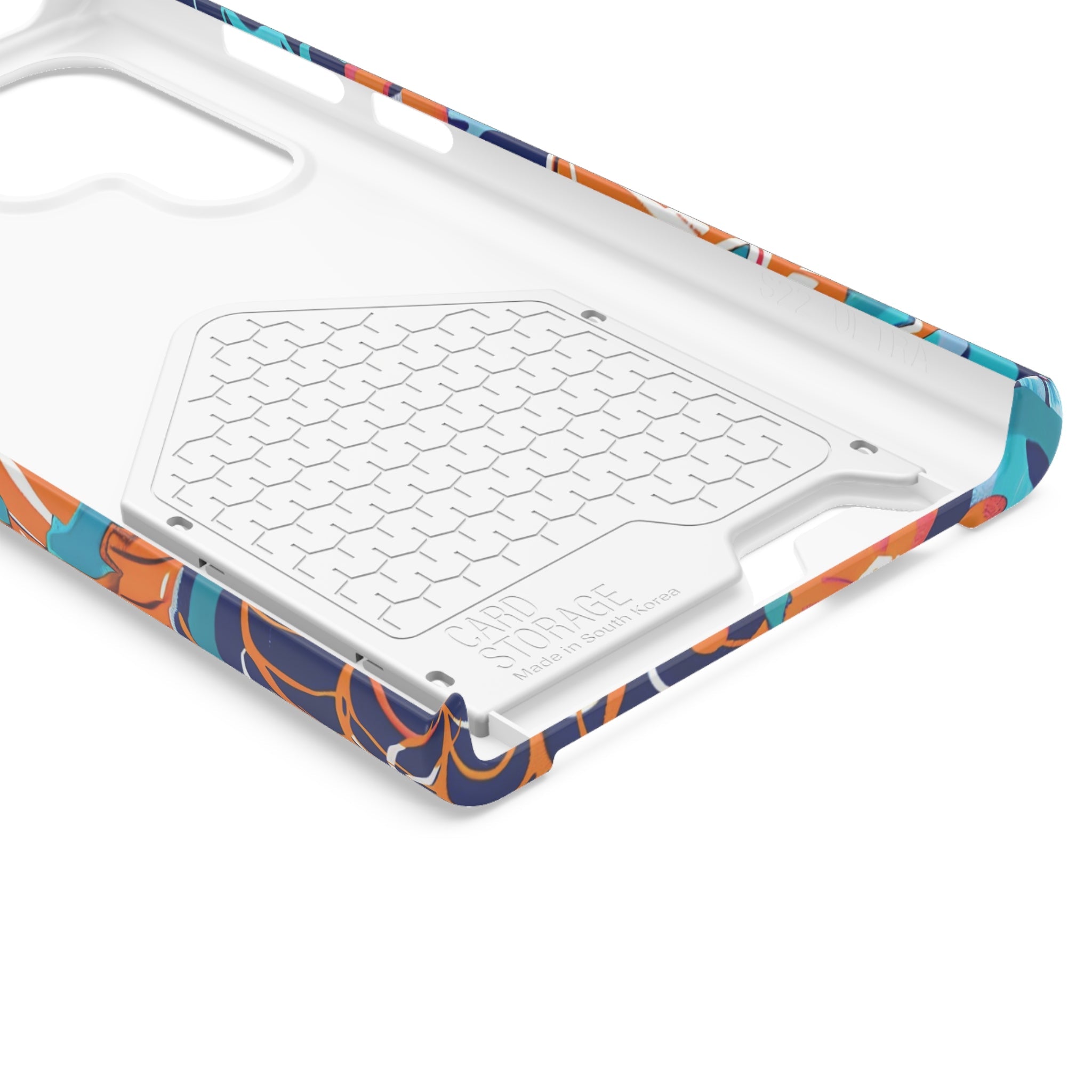 Blue and Orange Floral Skull Card Case, Artsulli - Art is Long, Life is Short, Phone Case, , , , , , ,