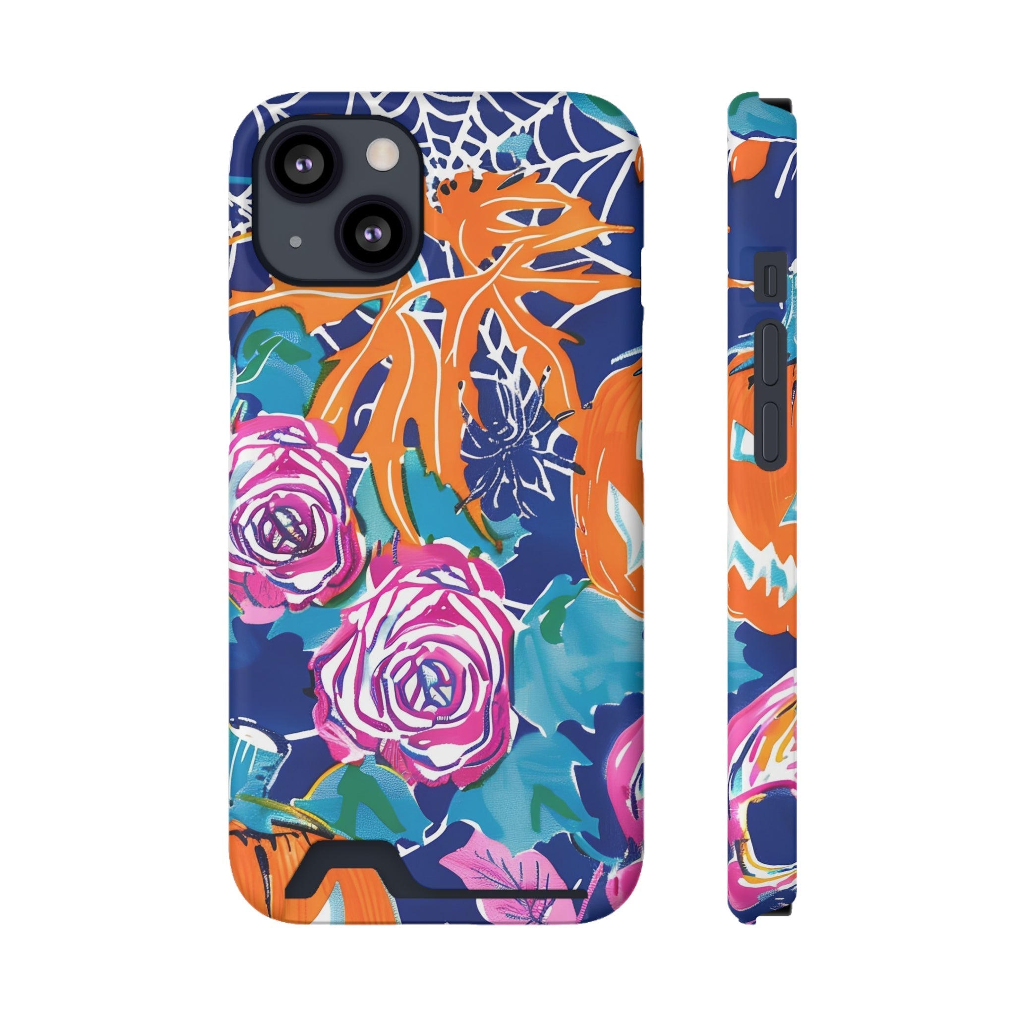 Blue Floral Spiderweb Phone Case, Artsulli - Art is Long, Life is Short, Phone Case, Size, iPhone 13, Surface, Matte, Shape, With gift packaging, 13184960537567795866