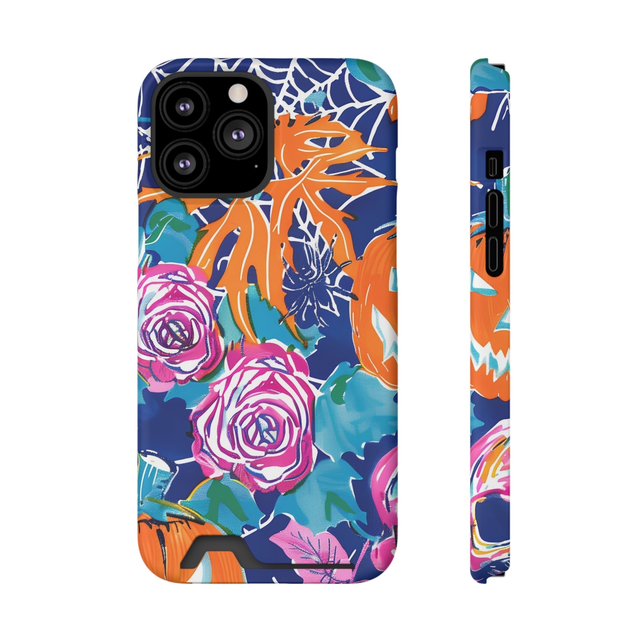 Blue Floral Spiderweb Phone Case, Artsulli - Art is Long, Life is Short, Phone Case, Size, iPhone 13 Pro Max, Surface, Matte, Shape, With gift packaging, 15288980298810967549