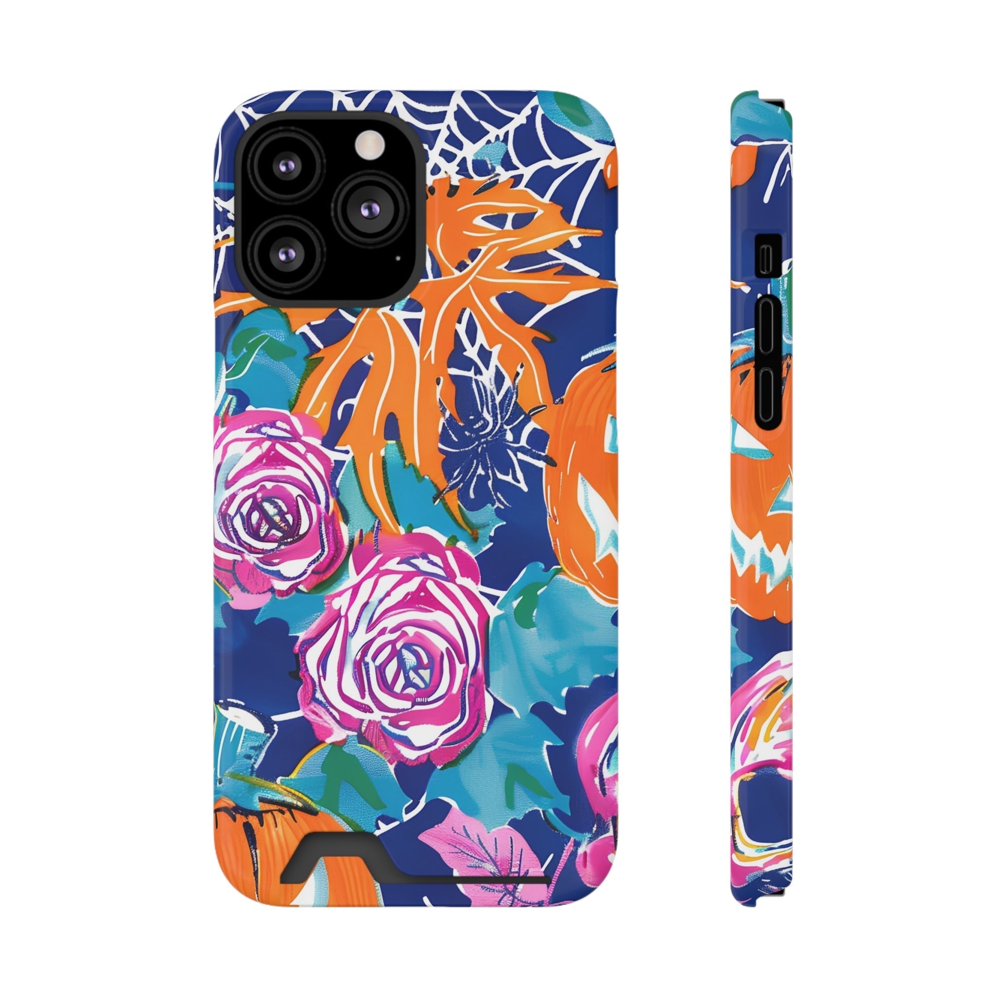 Blue Floral Spiderweb Phone Case, Artsulli - Art is Long, Life is Short, Phone Case, Size, iPhone 13 Pro Max, Surface, Glossy, Shape, Without gift packaging, 20829968007852775540