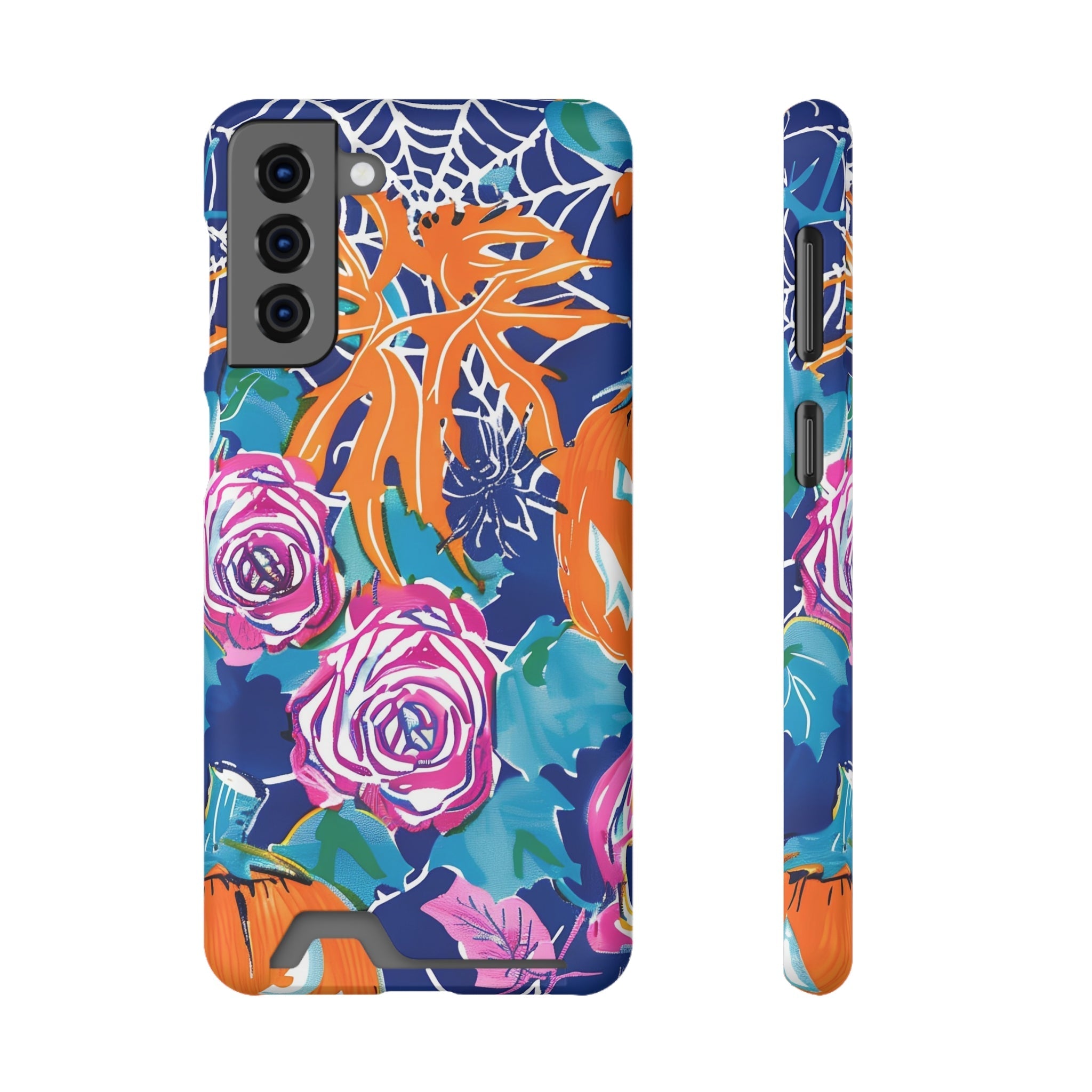 Blue Floral Spiderweb Phone Case, Artsulli - Art is Long, Life is Short, Phone Case, Size, Samsung Galaxy S21 Plus, Surface, Matte, Shape, Without gift packaging, 62310226738200919177