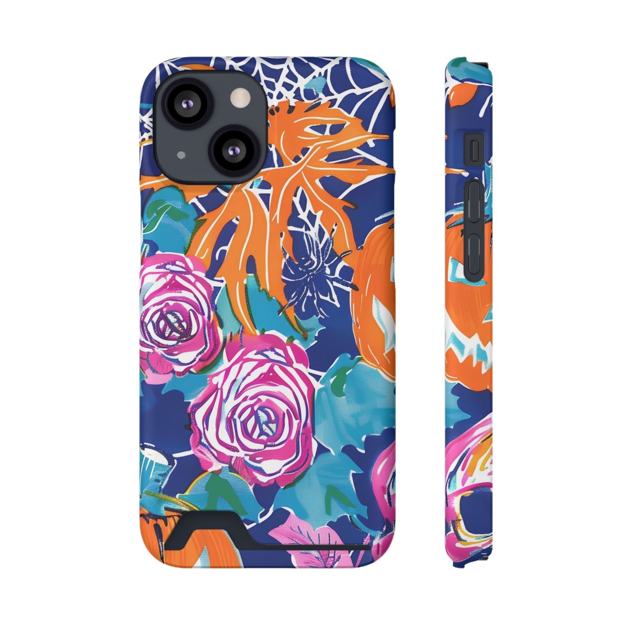 Blue Floral Spiderweb Phone Case, Artsulli - Art is Long, Life is Short, Phone Case, Size, iPhone 13 Mini, Surface, Matte, Shape, Without gift packaging, 73069753125534672290