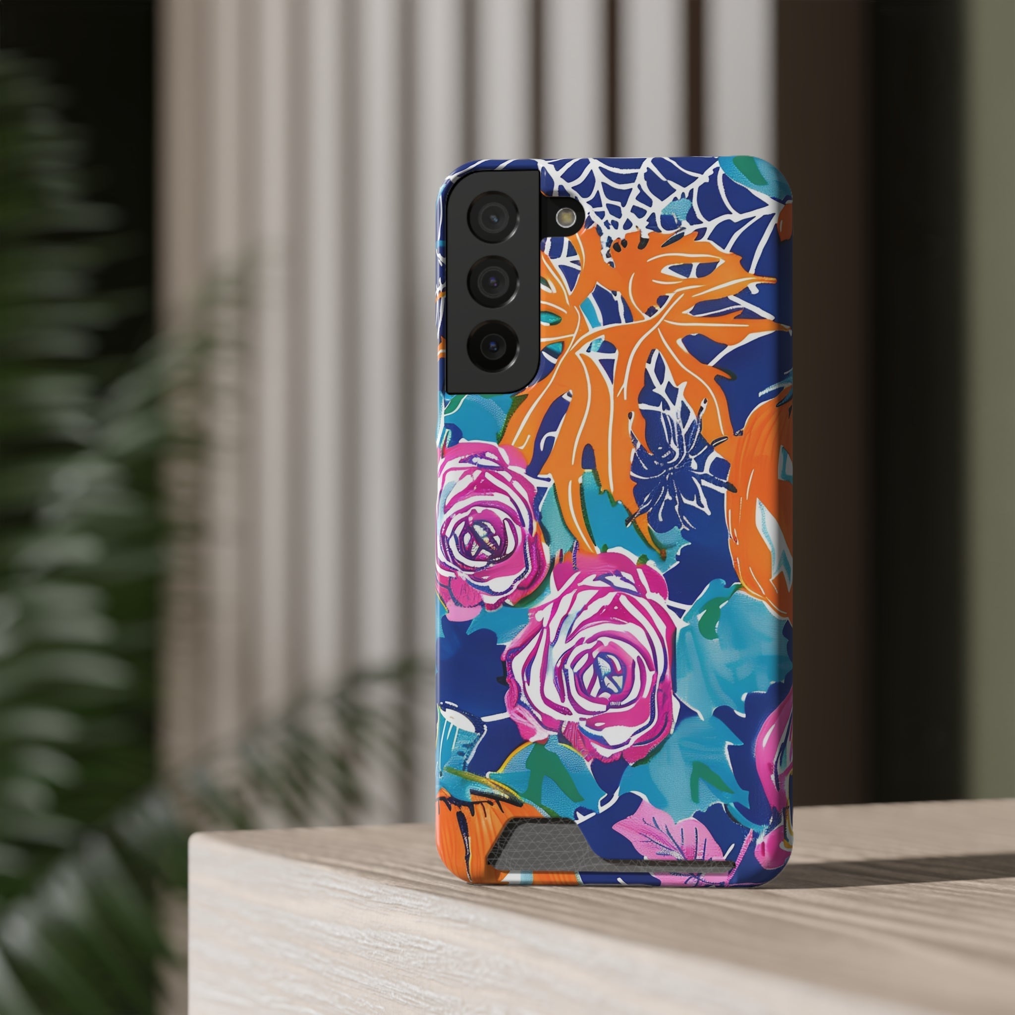 Blue Floral Spiderweb Phone Case, Artsulli - Art is Long, Life is Short, Phone Case, , , , , , ,