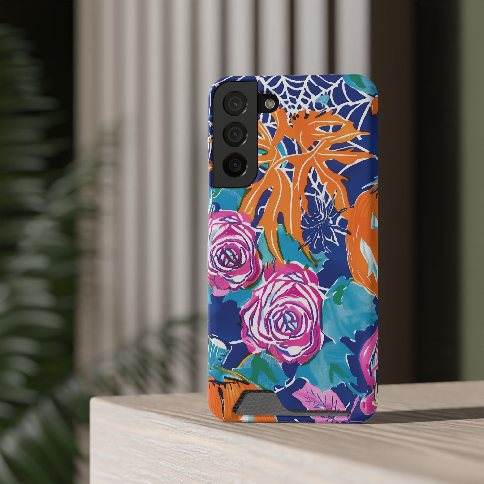 Blue Floral Spiderweb Phone Case, Artsulli - Art is Long, Life is Short, Phone Case, , , , , , ,