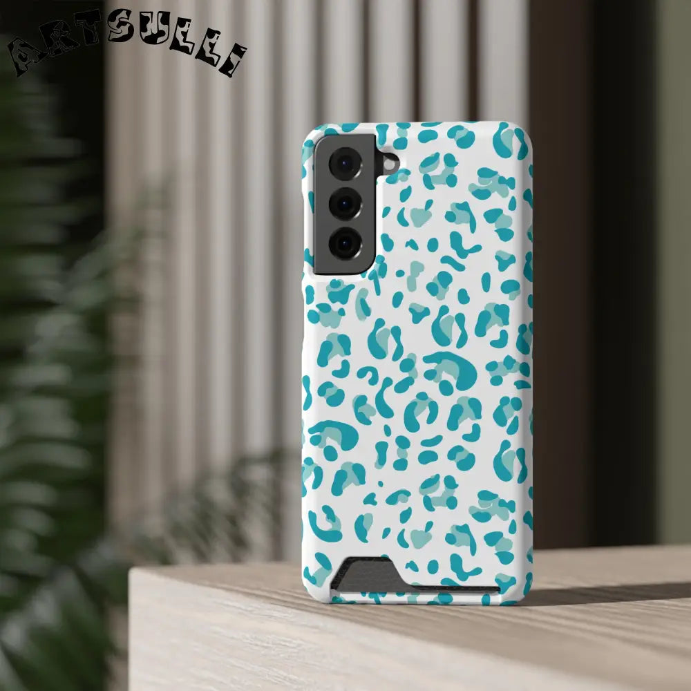 Blue Leopard Print Phone Case, Artsulli - Art is Long, Life is Short, Phone Case, , , , , , ,