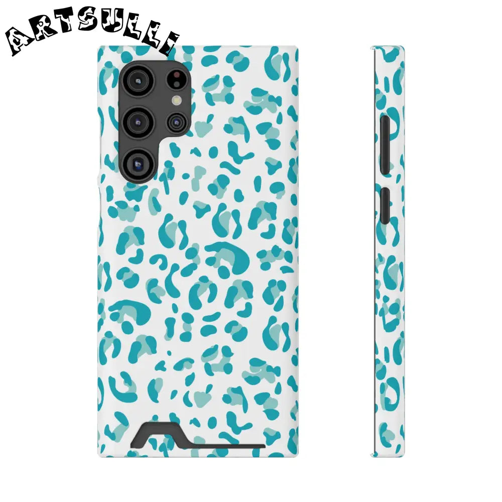 Blue Leopard Print Phone Case, Artsulli - Art is Long, Life is Short, Phone Case, Size, Samsung Galaxy S22 Ultra, Surface, Matte, Shape, Without gift packaging, 28424686352288551895