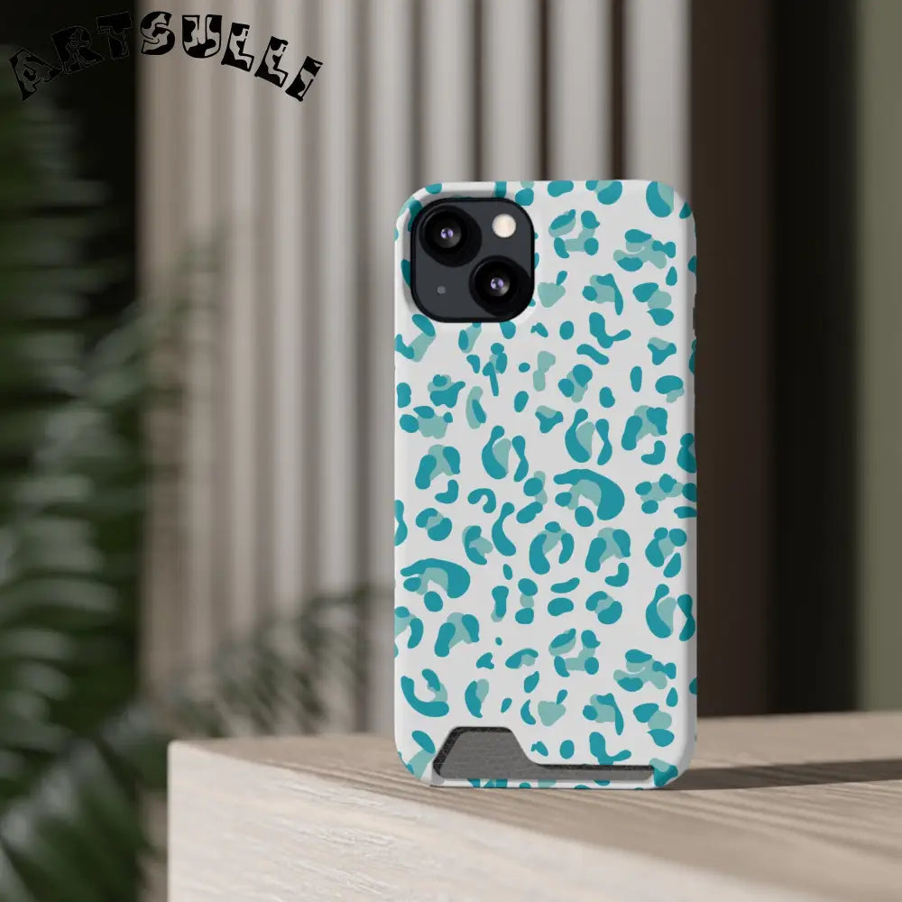 Blue Leopard Print Phone Case, Artsulli - Art is Long, Life is Short, Phone Case, , , , , , ,