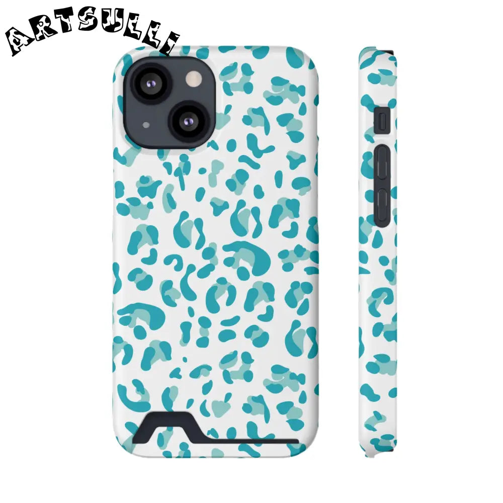 Blue Leopard Print Phone Case, Artsulli - Art is Long, Life is Short, Phone Case, Size, iPhone 13 Mini, Surface, Matte, Shape, Without gift packaging, 11136374347510102738