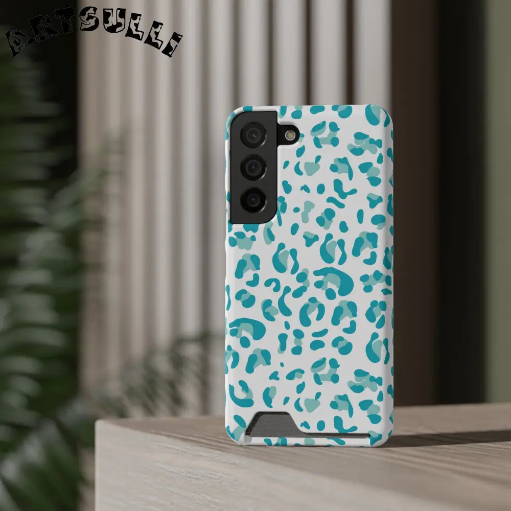 Blue Leopard Print Phone Case, Artsulli - Art is Long, Life is Short, Phone Case, , , , , , ,