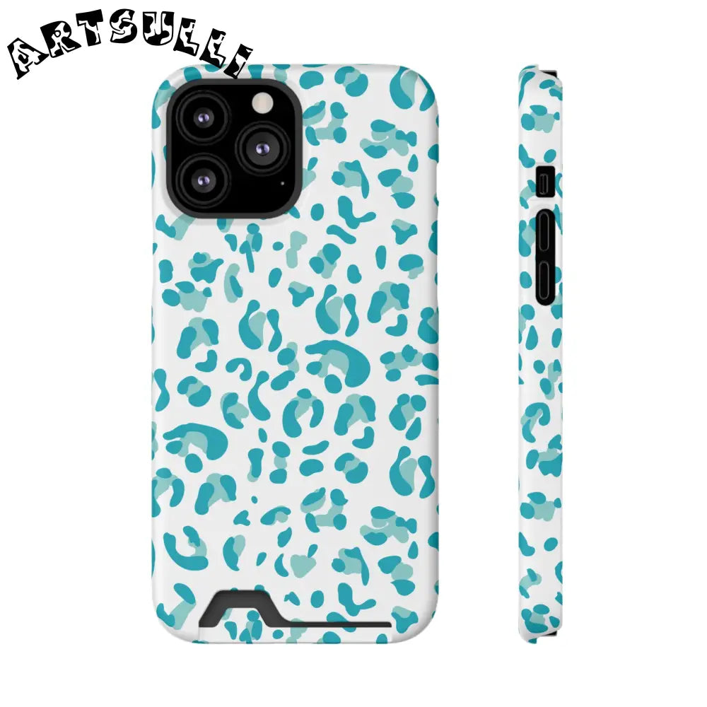 Blue Leopard Print Phone Case, Artsulli - Art is Long, Life is Short, Phone Case, Size, iPhone 13 Pro Max, Surface, Matte, Shape, With gift packaging, 13493676198024639924