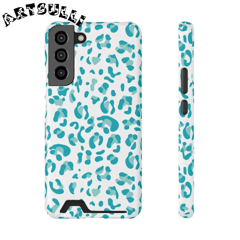 Blue Leopard Print Phone Case, Artsulli - Art is Long, Life is Short, Phone Case, Size, Samsung Galaxy S22 Plus, Surface, Matte, Shape, With gift packaging, 89074058574487484635