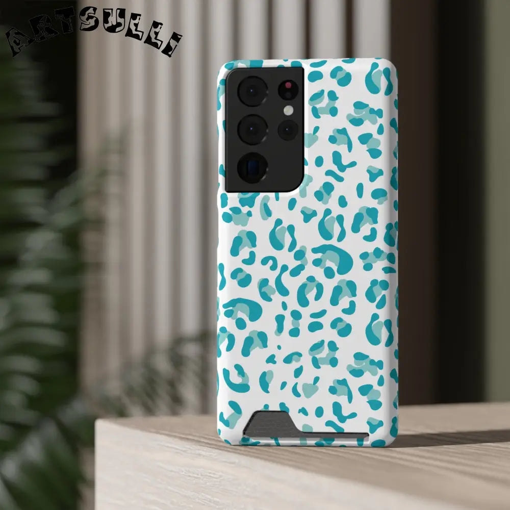 Blue Leopard Print Phone Case, Artsulli - Art is Long, Life is Short, Phone Case, , , , , , ,
