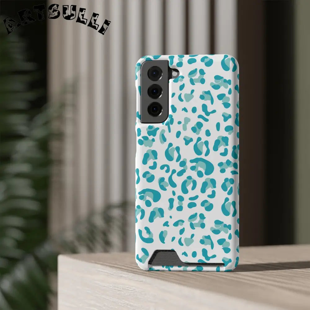 Blue Leopard Print Phone Case, Artsulli - Art is Long, Life is Short, Phone Case, , , , , , ,