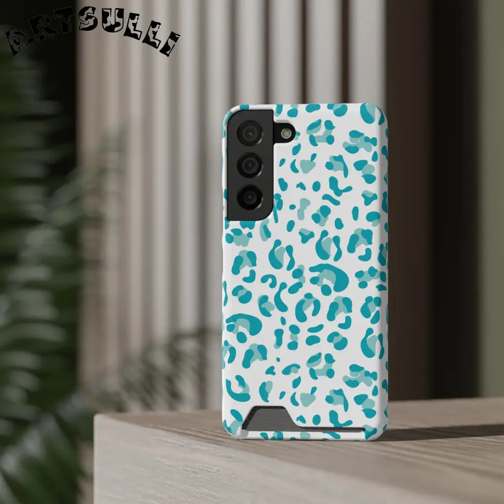 Blue Leopard Print Phone Case, Artsulli - Art is Long, Life is Short, Phone Case, , , , , , ,