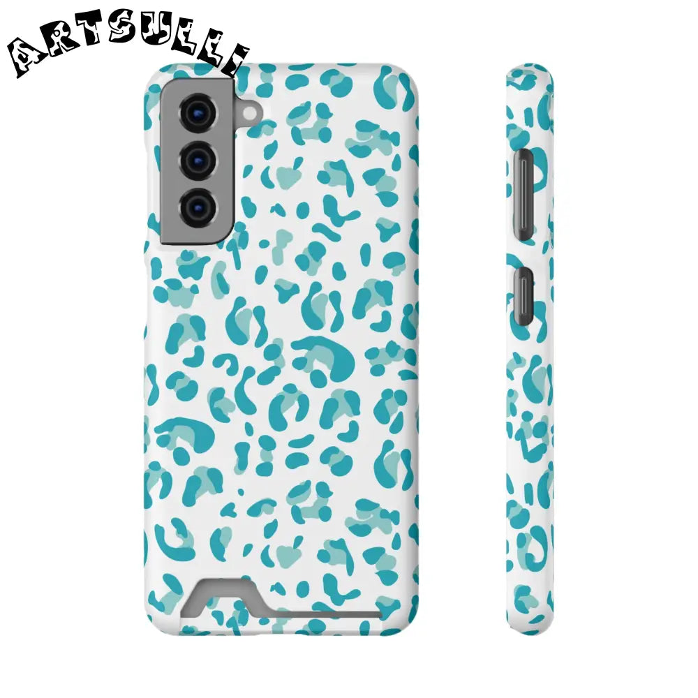 Blue Leopard Print Phone Case, Artsulli - Art is Long, Life is Short, Phone Case, Size, Samsung Galaxy S21, Surface, Matte, Shape, With gift packaging, 10719471063036832026