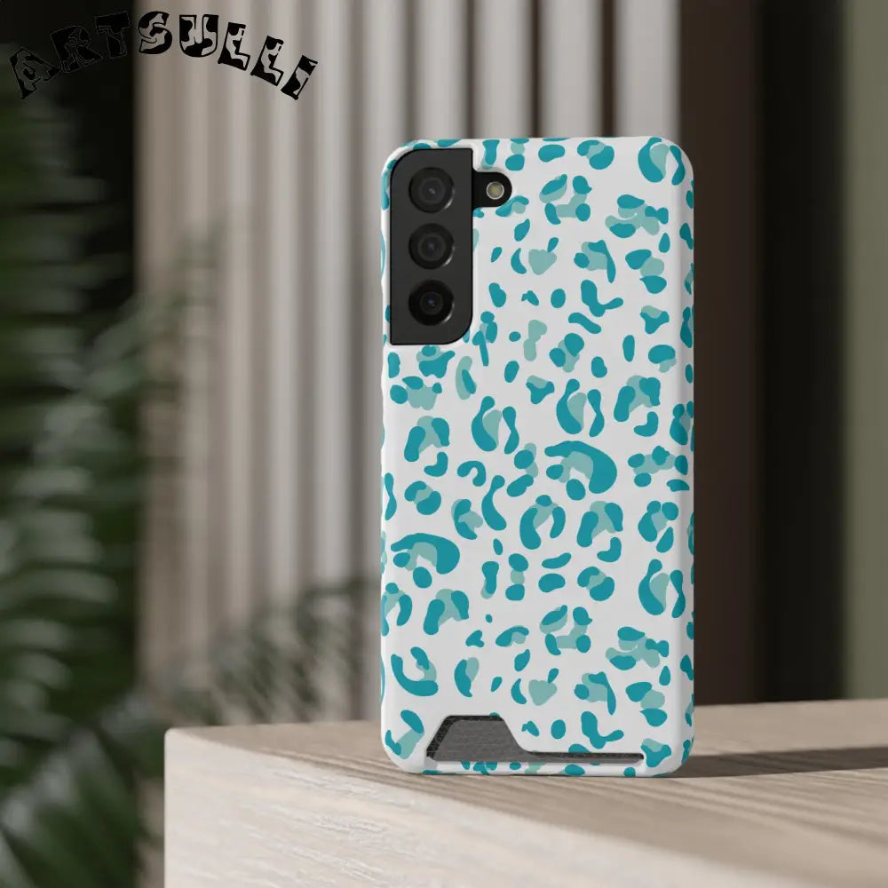 Blue Leopard Print Phone Case, Artsulli - Art is Long, Life is Short, Phone Case, , , , , , ,