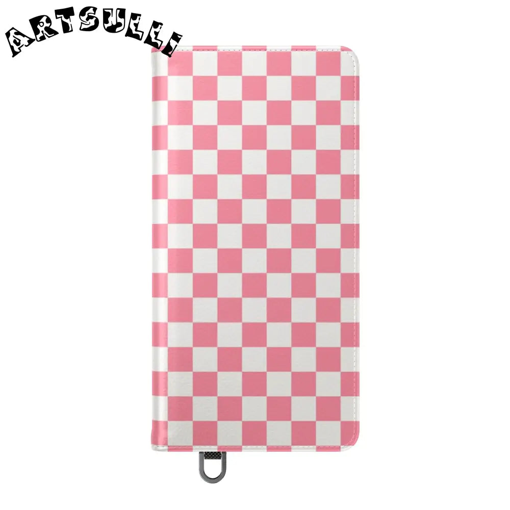 JAKKOUTTHEBXX Pink and White Checkered Flip Case 2025
