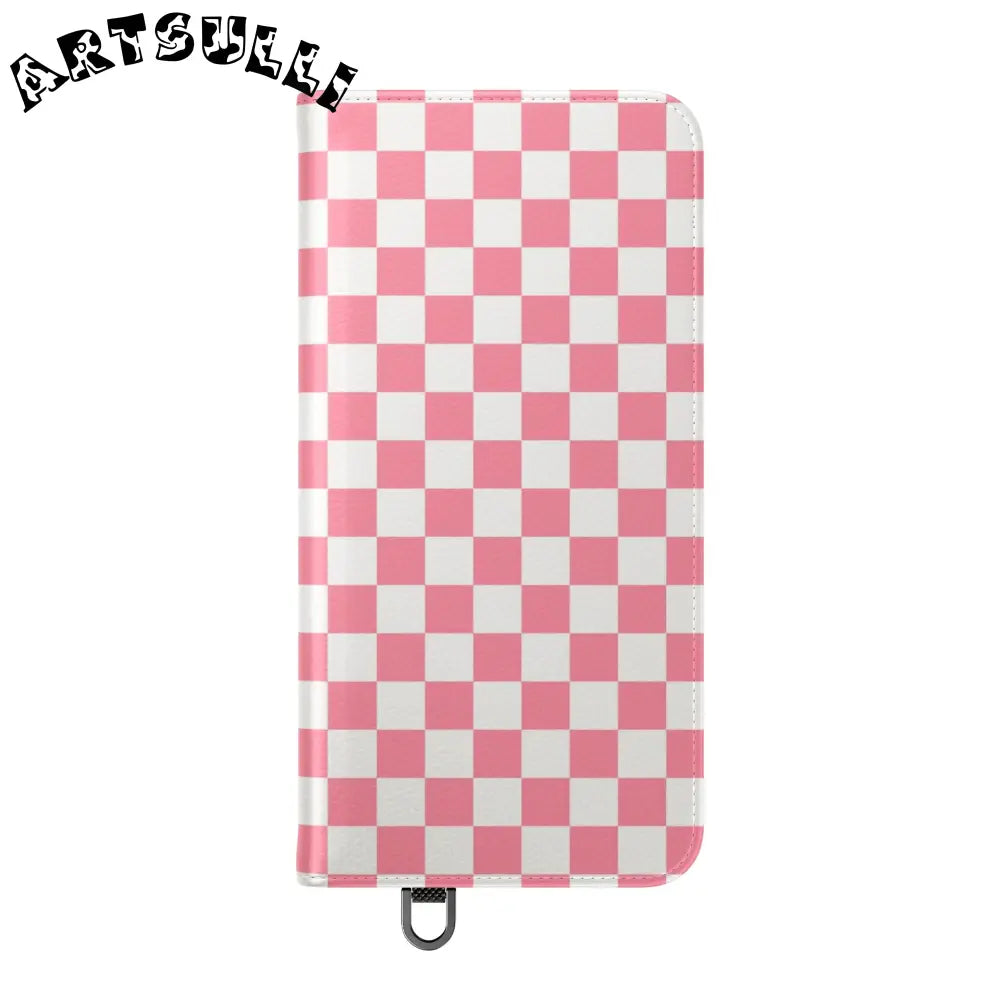 JAKKOUTTHEBXX Pink and White Checkered Flip Case 2025