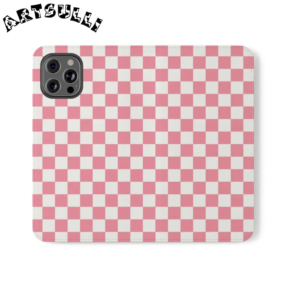 JAKKOUTTHEBXX Pink and White Checkered Flip Case 2025
