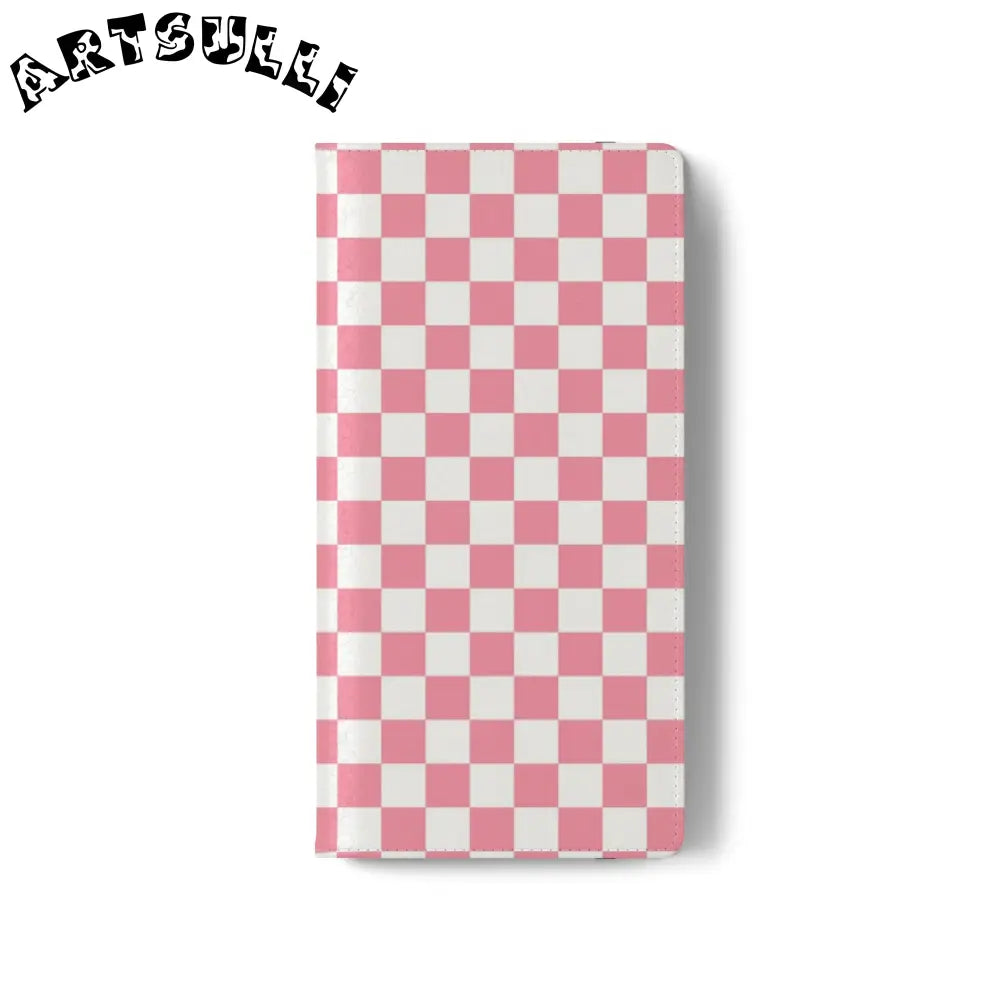 JAKKOUTTHEBXX Pink and White Checkered Flip Case 2025