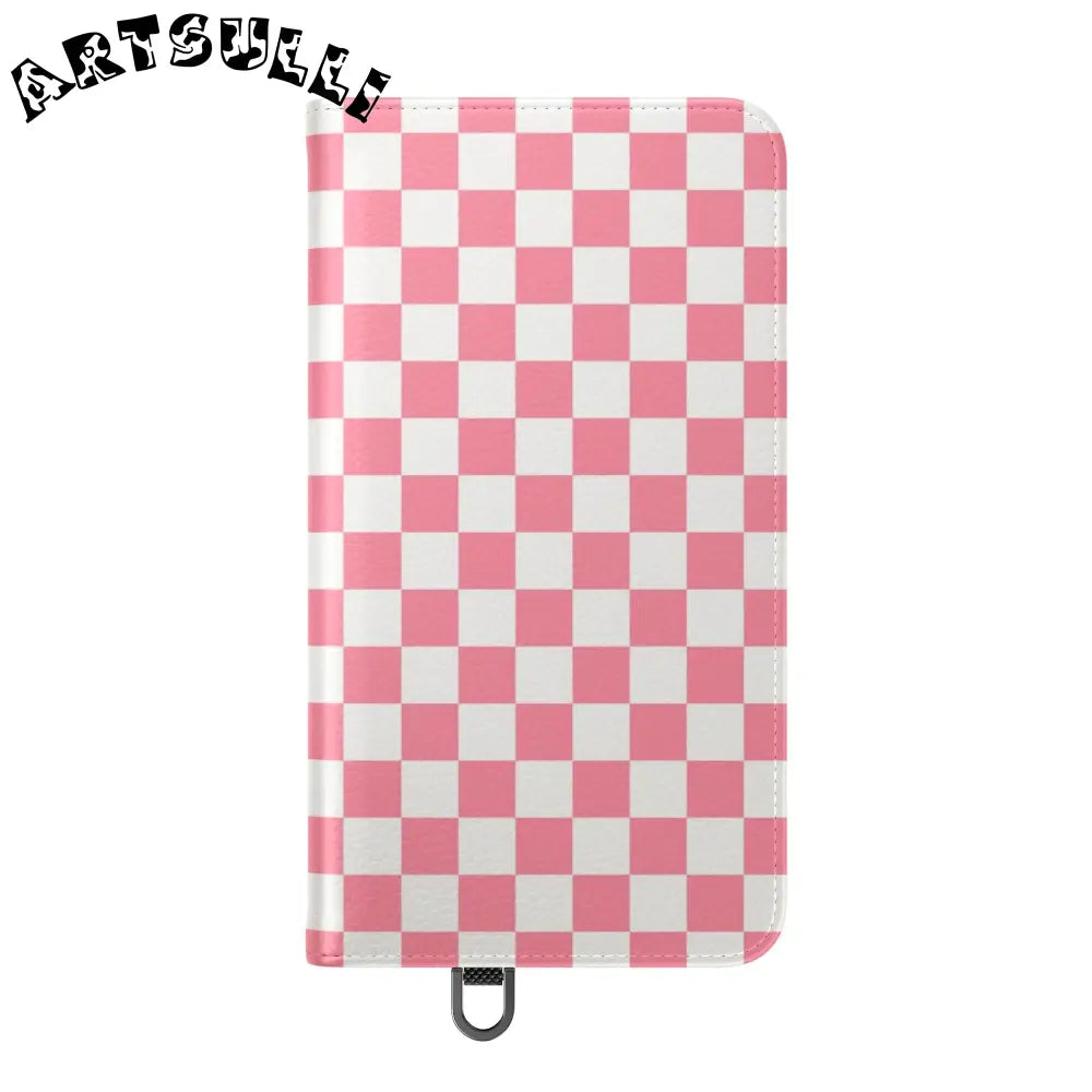 JAKKOUTTHEBXX Pink and White Checkered Flip Case 2025